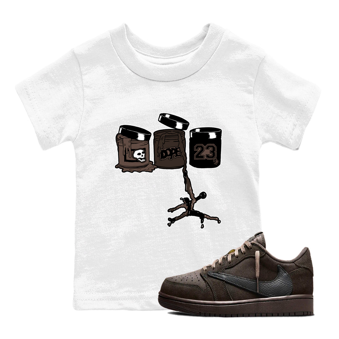 Jordan Paint snkmatch Tees Kids - Air Jordan 1 Travis Scott Velvet Brown