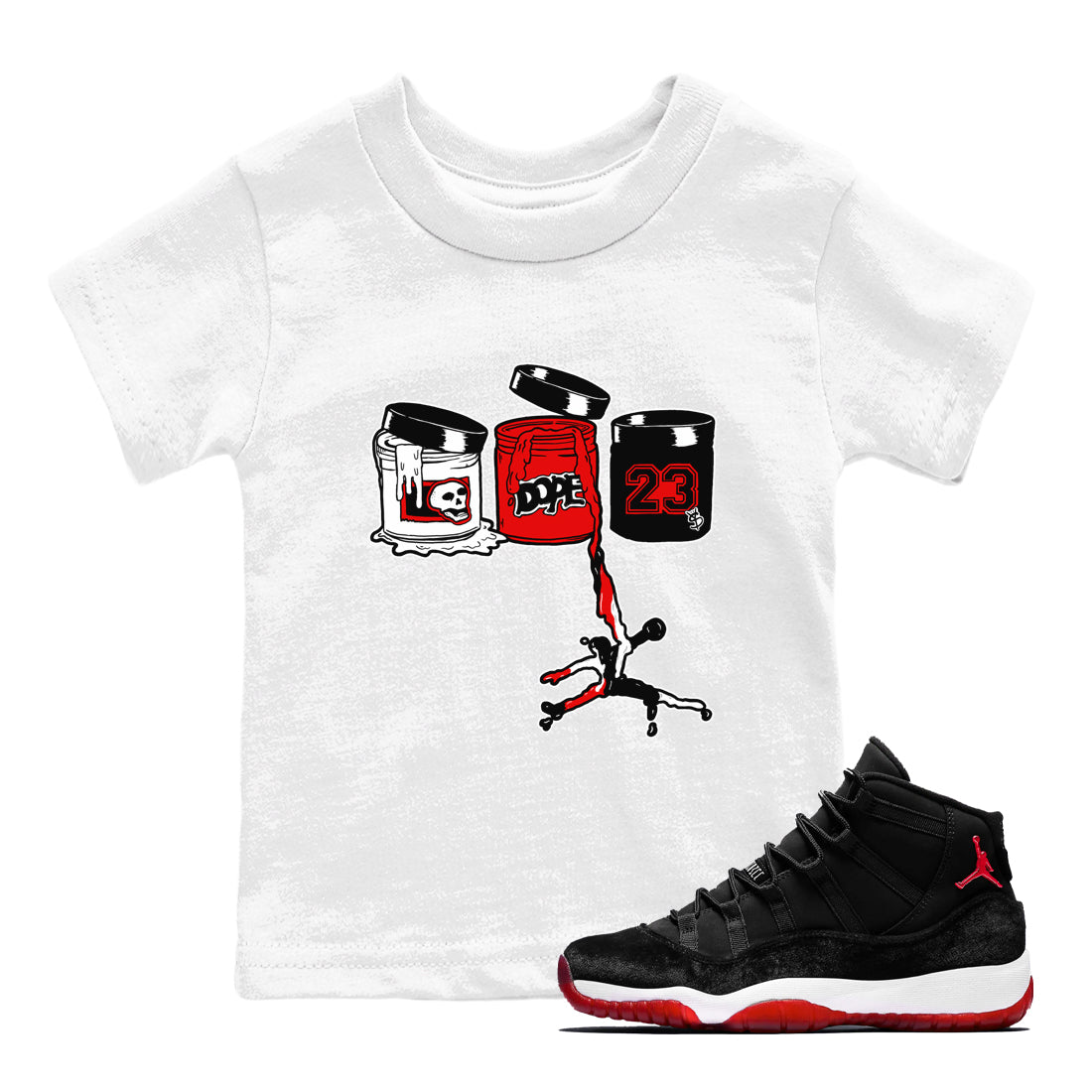 Jordan Paint snkmatch Tees Kids - Air Jordan 11 Bred Velvet