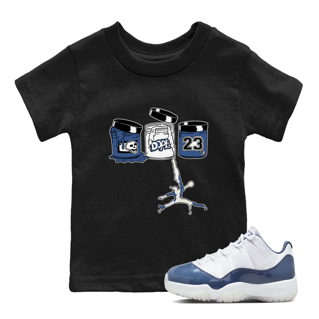 Jordan Paint snkmatch Tees Kids - Air Jordan 11 Diffused Blue