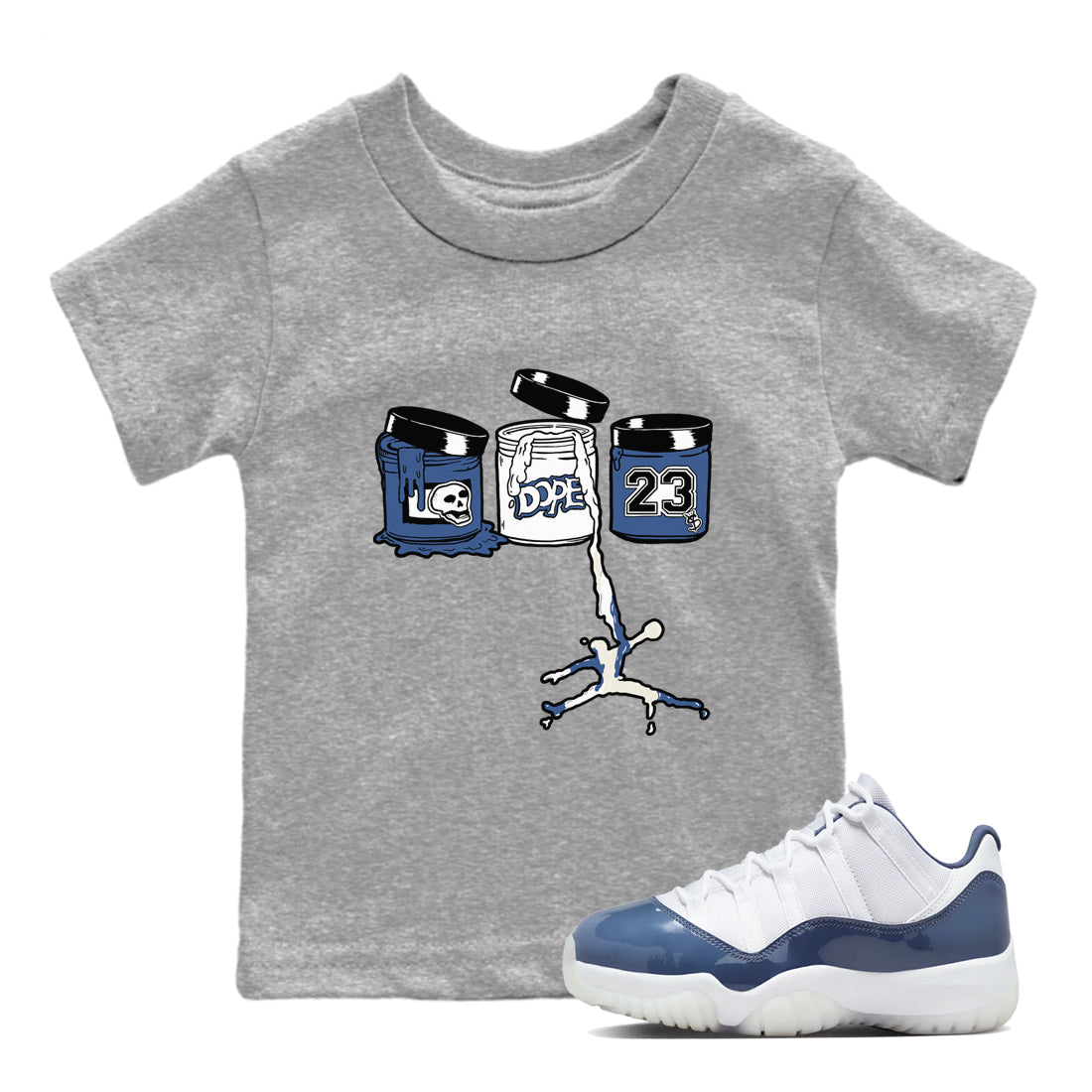 Jordan Paint snkmatch Tees Kids - Air Jordan 11 Diffused Blue