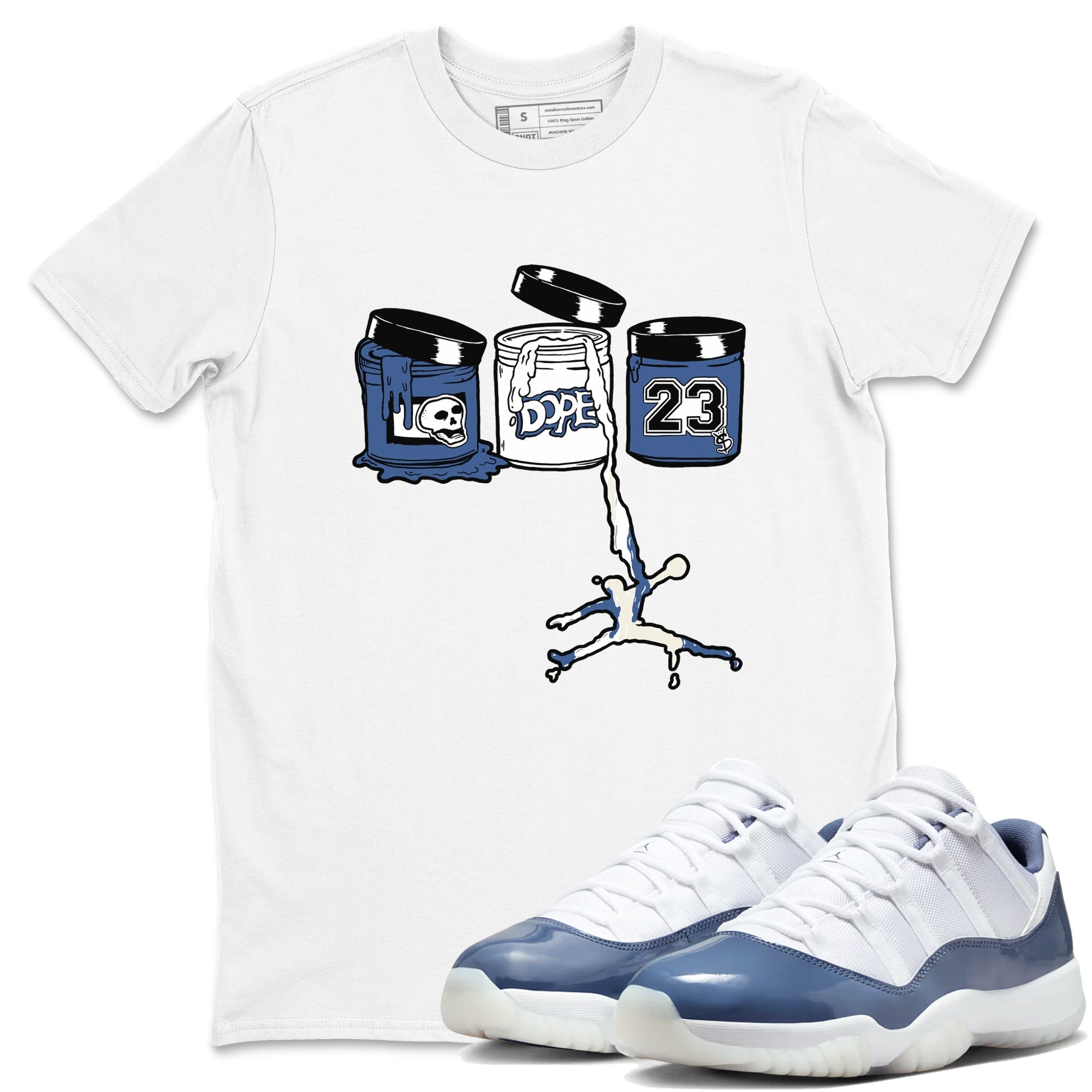 Jordan Paint snkmatch Tees - Air Jordan 11 Diffused Blue