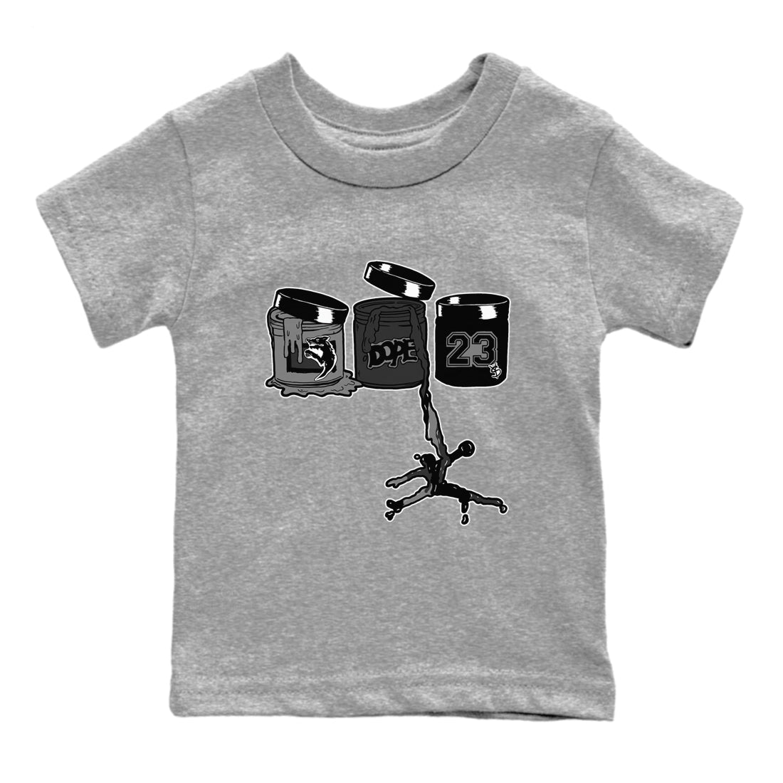 Jordan Paint snkmatch Tees Kids - Air Jordan 12 Black Wolf Grey