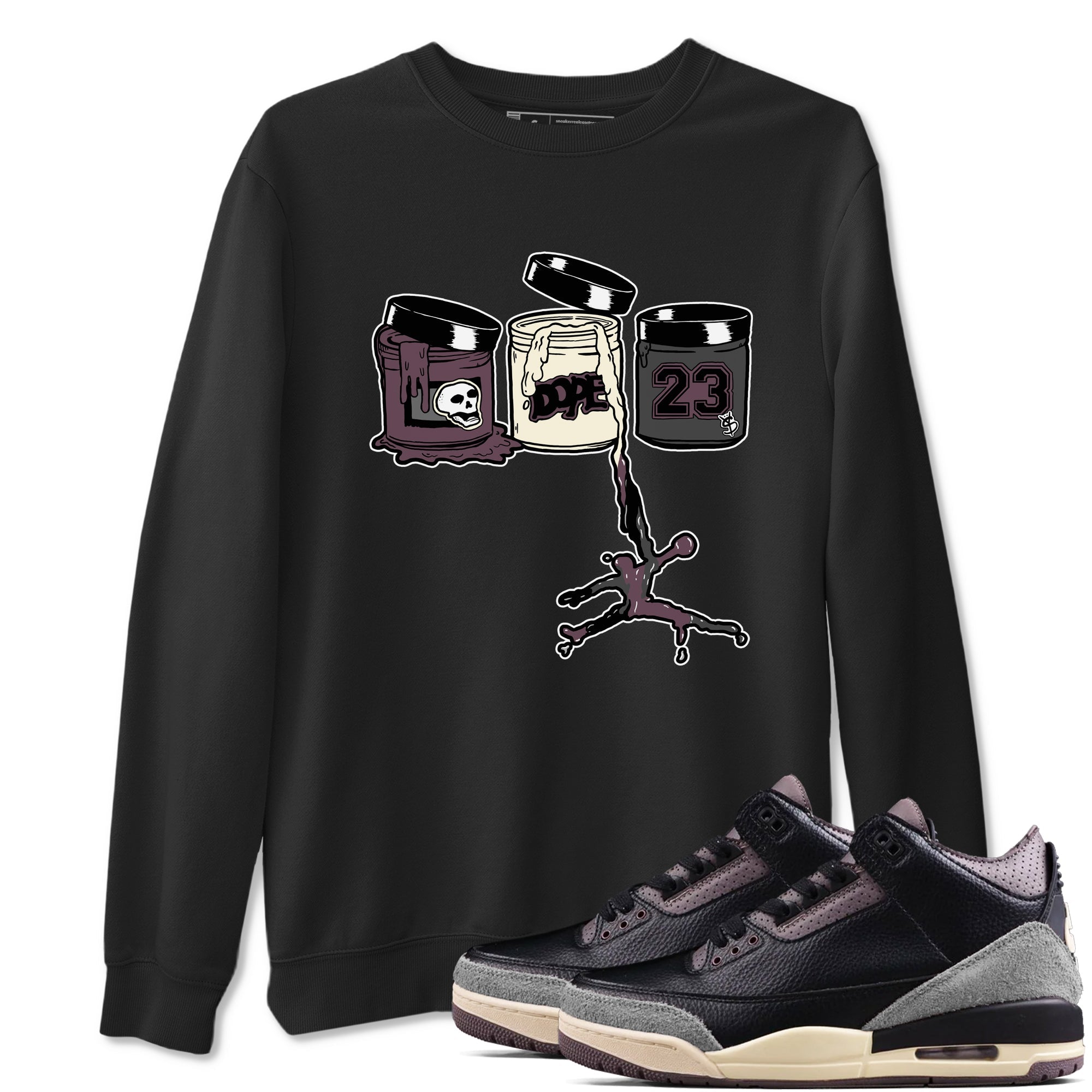 Jordan Paint snkmatch Tees - Air Jordan 3 A Ma Maniere x Black
