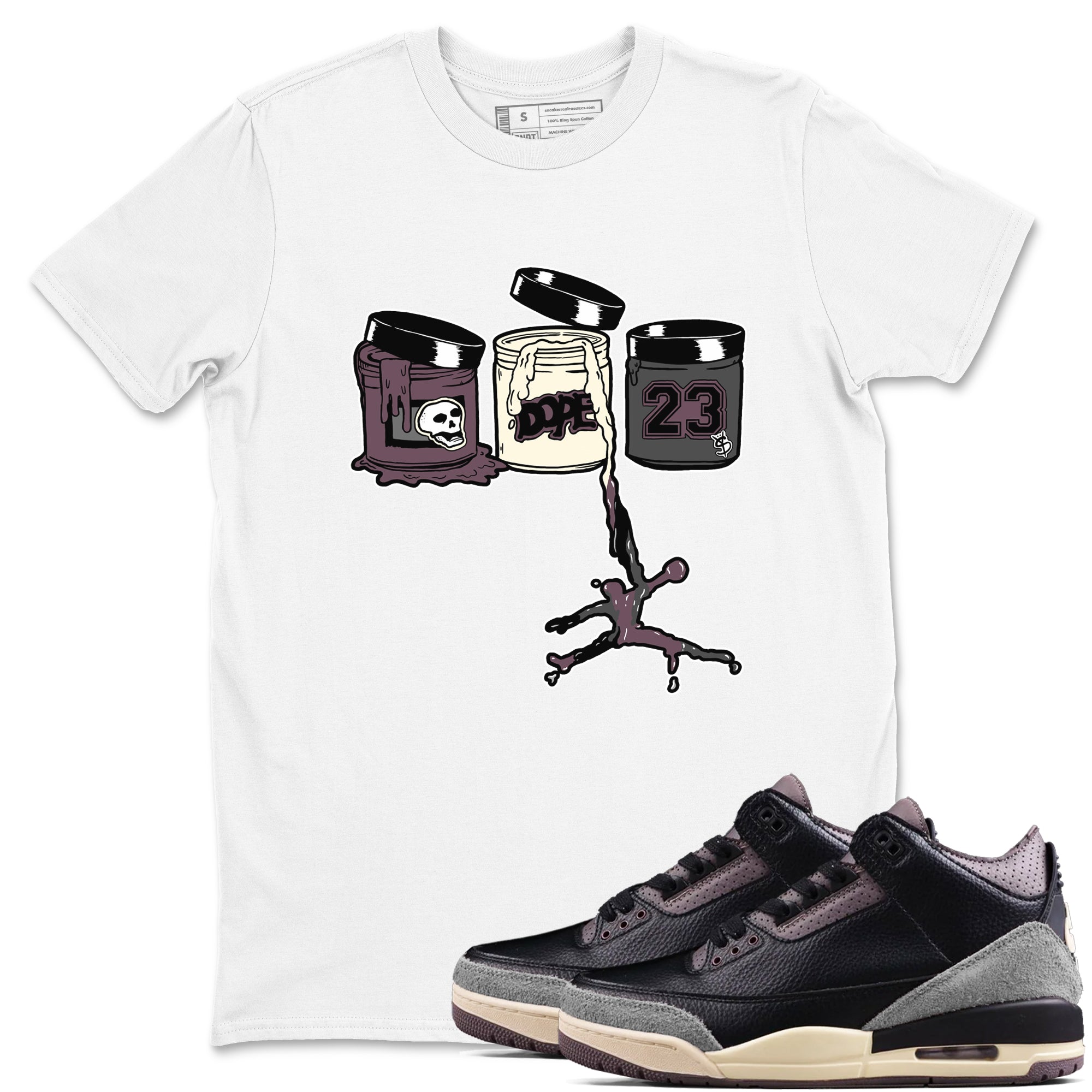Jordan Paint snkmatch Tees - Air Jordan 3 A Ma Maniere x Black