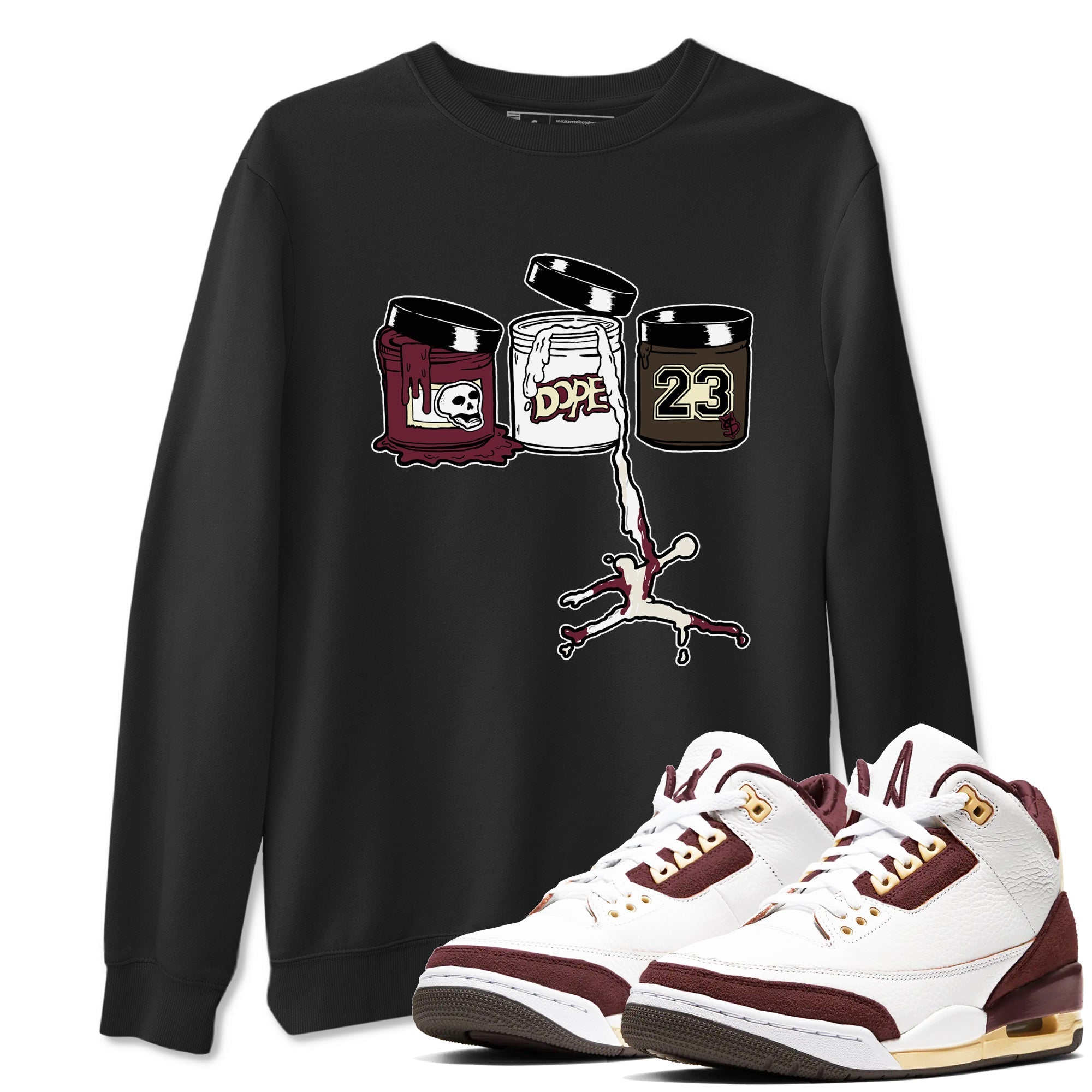 Jordan Paint snkmatch Tees - Air Jordan 3 A Ma Maniere x Burgundy Crush