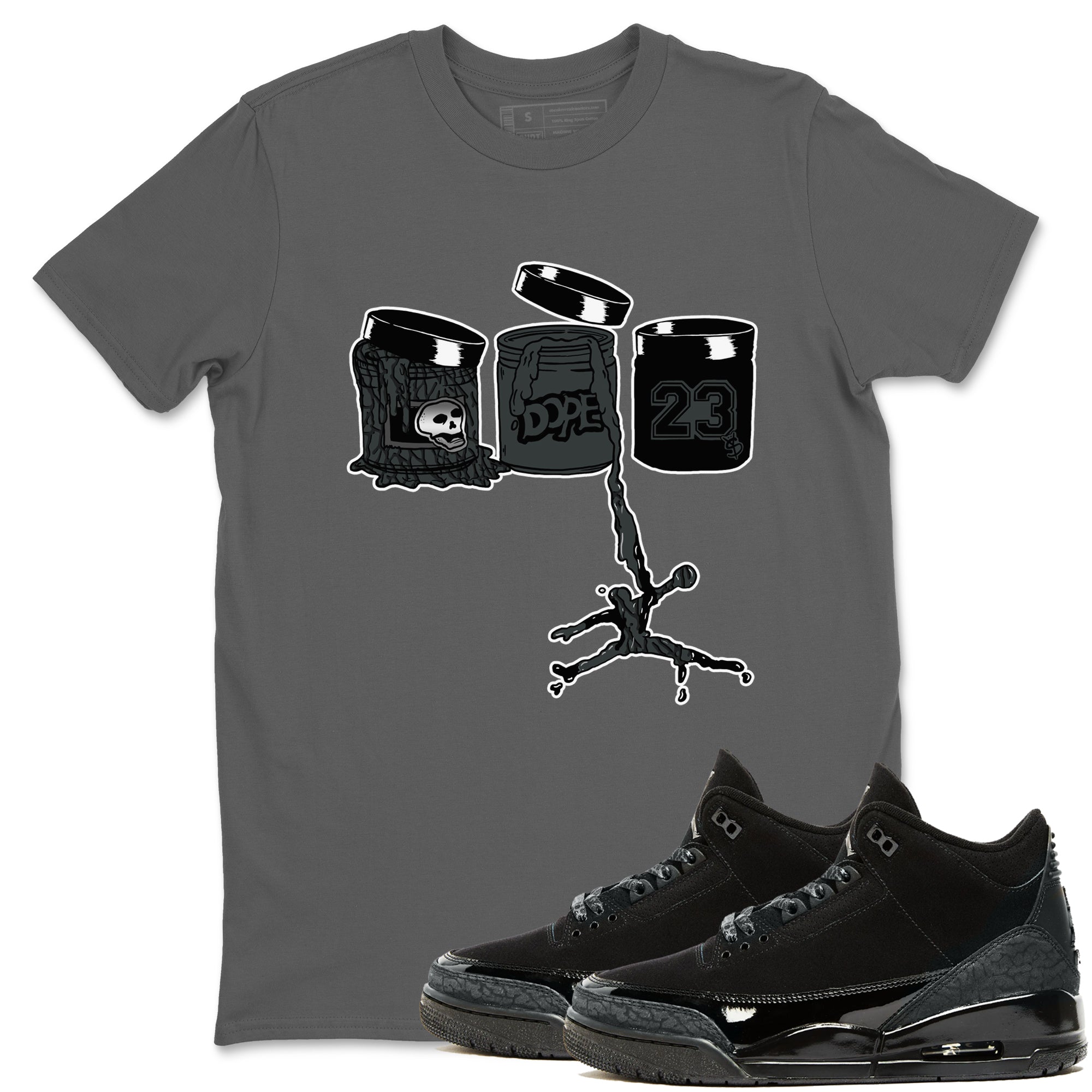 Jordan Paint snkmatch Tees - Air Jordan 3 Black Cat