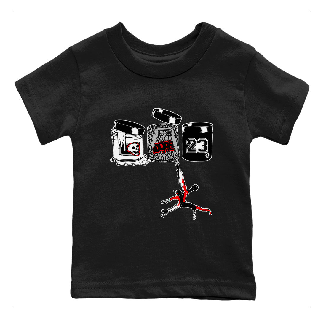 Jordan Paint snkmatch Tees Kids - Air Jordan 3 Black Cement