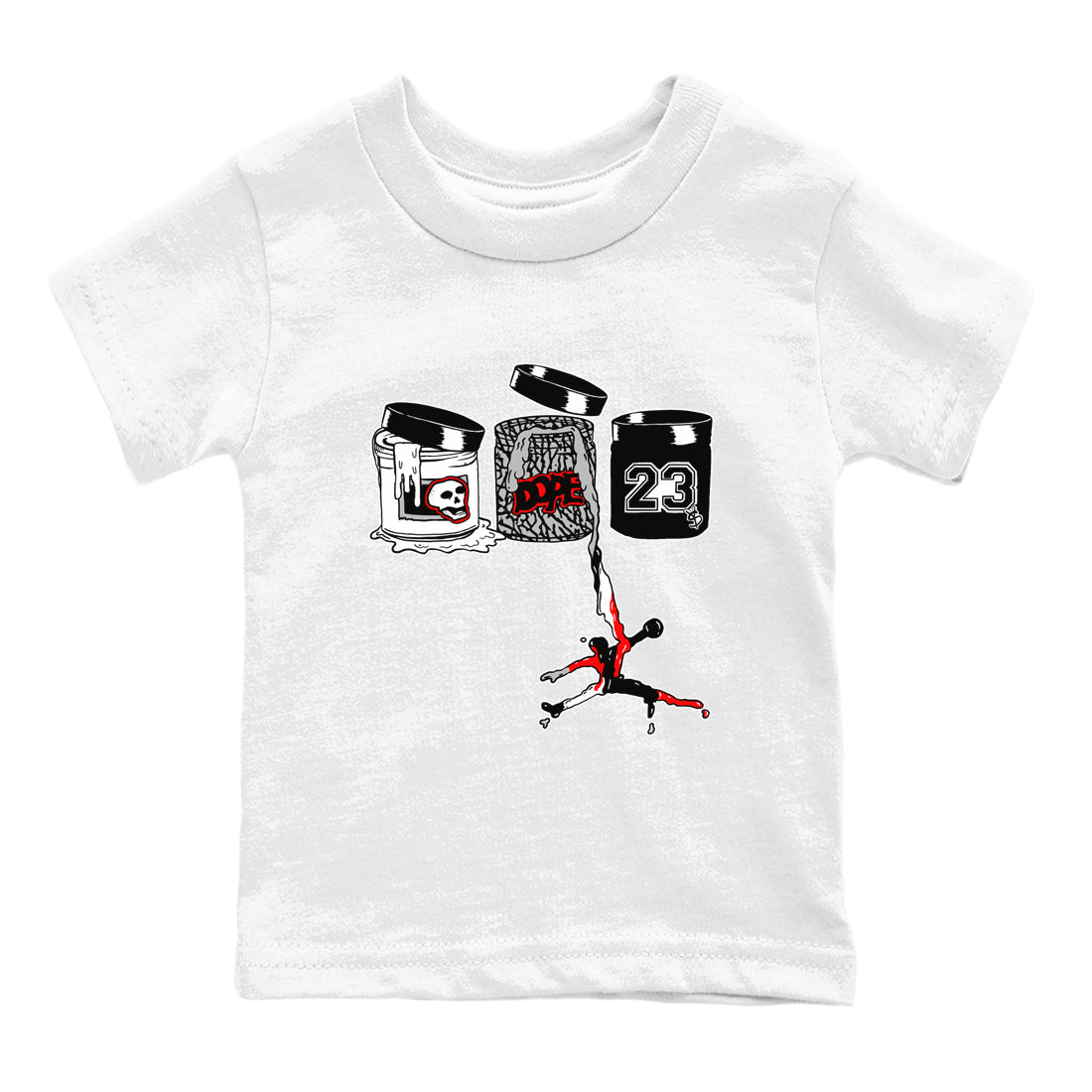 Jordan Paint snkmatch Tees Kids - Air Jordan 3 Black Cement