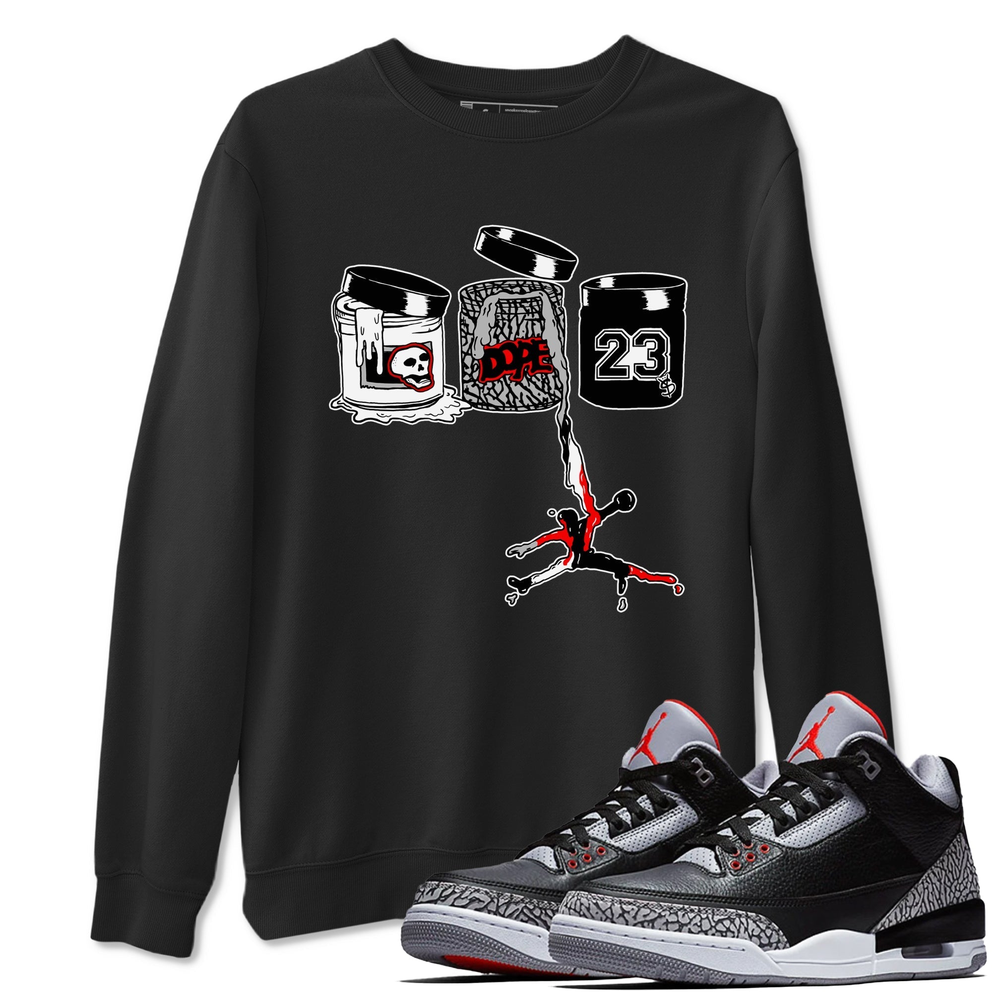Jordan Paint snkmatch Tees - Air Jordan 3 Black Cement