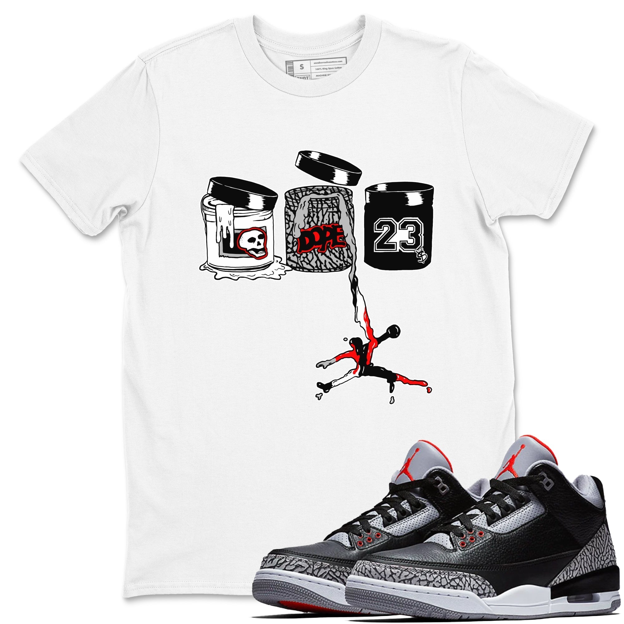 Jordan Paint snkmatch Tees - Air Jordan 3 Black Cement