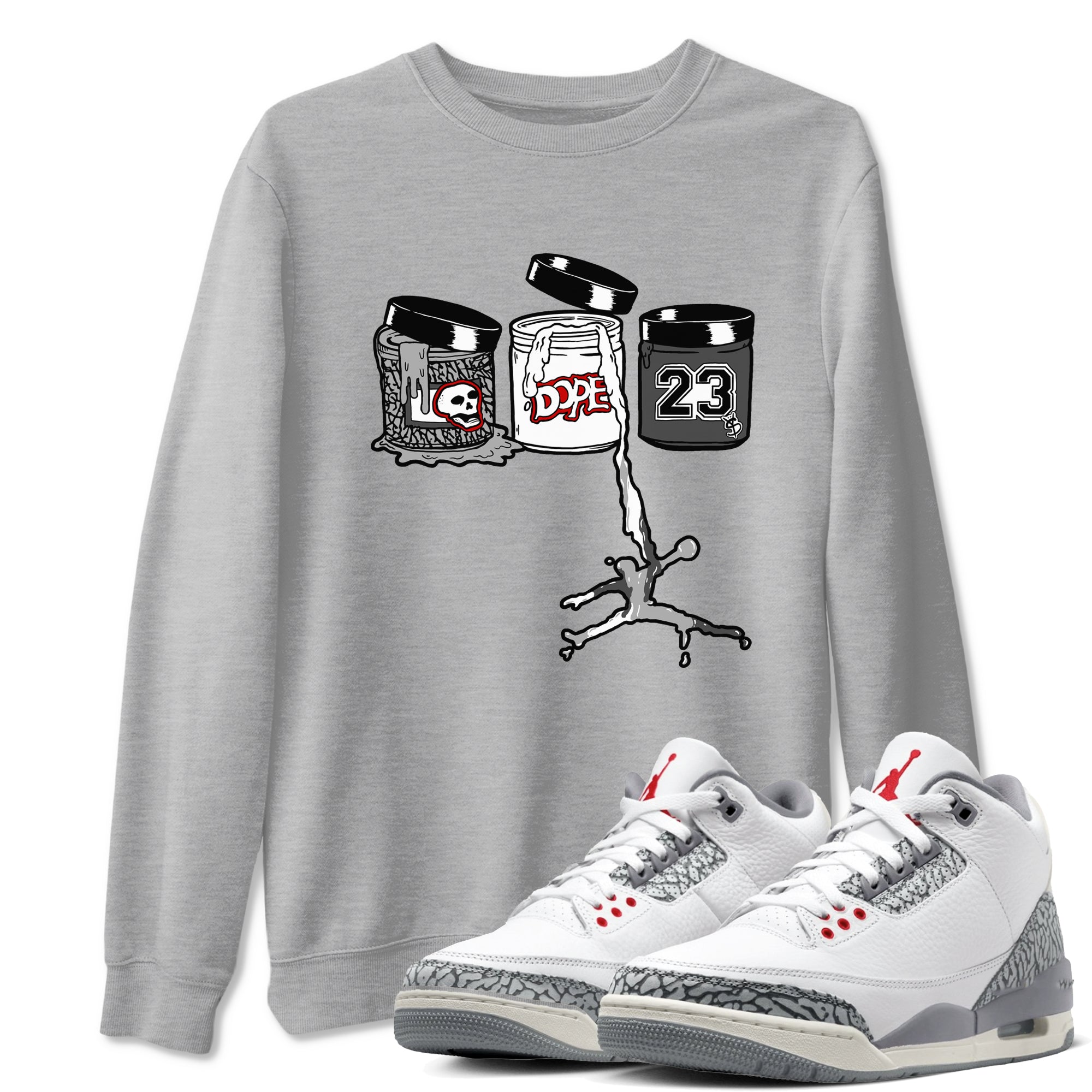 Jordan Paint snkmatch Tees - Air Jordan 3 Cement Grey
