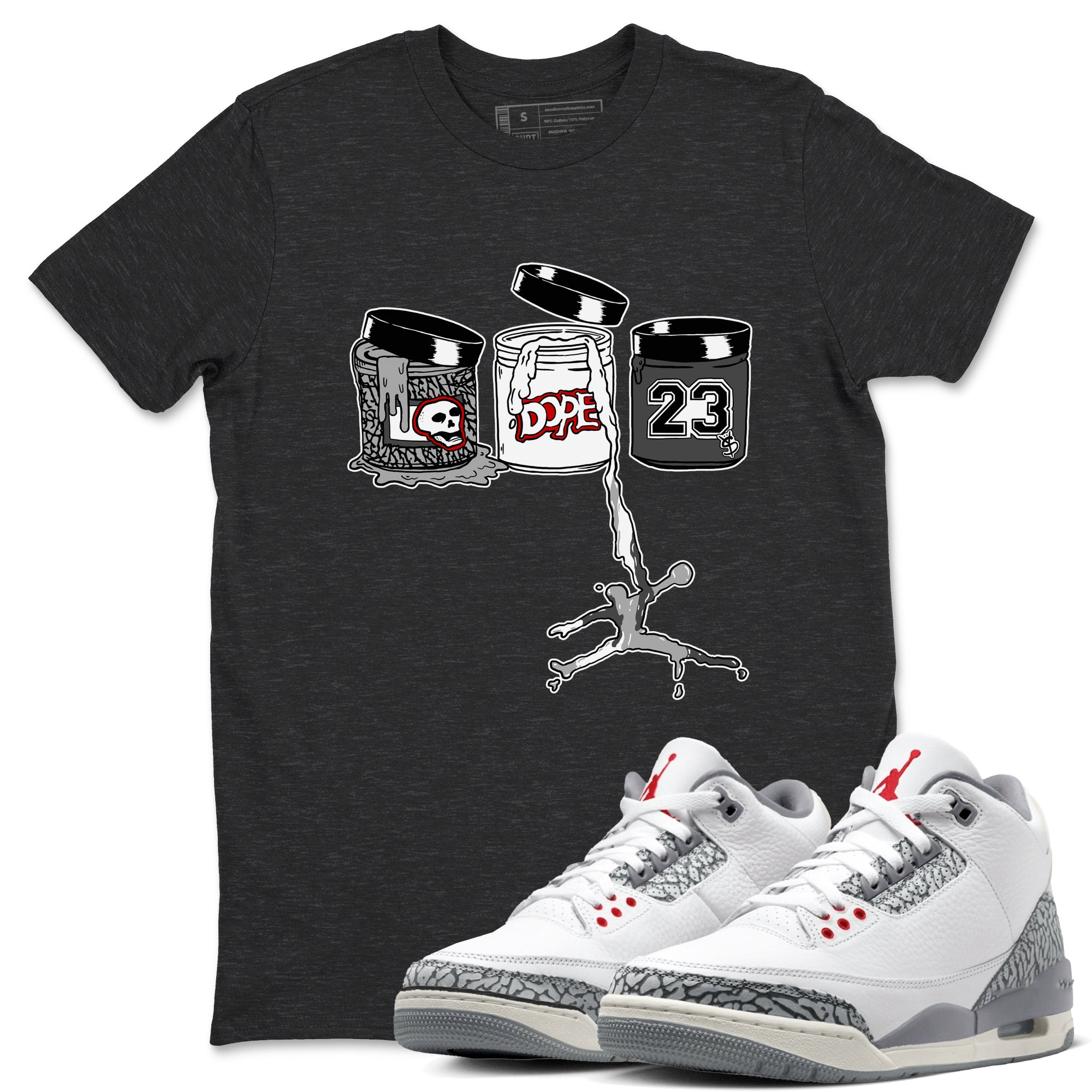 Jordan Paint snkmatch Tees - Air Jordan 3 Cement Grey