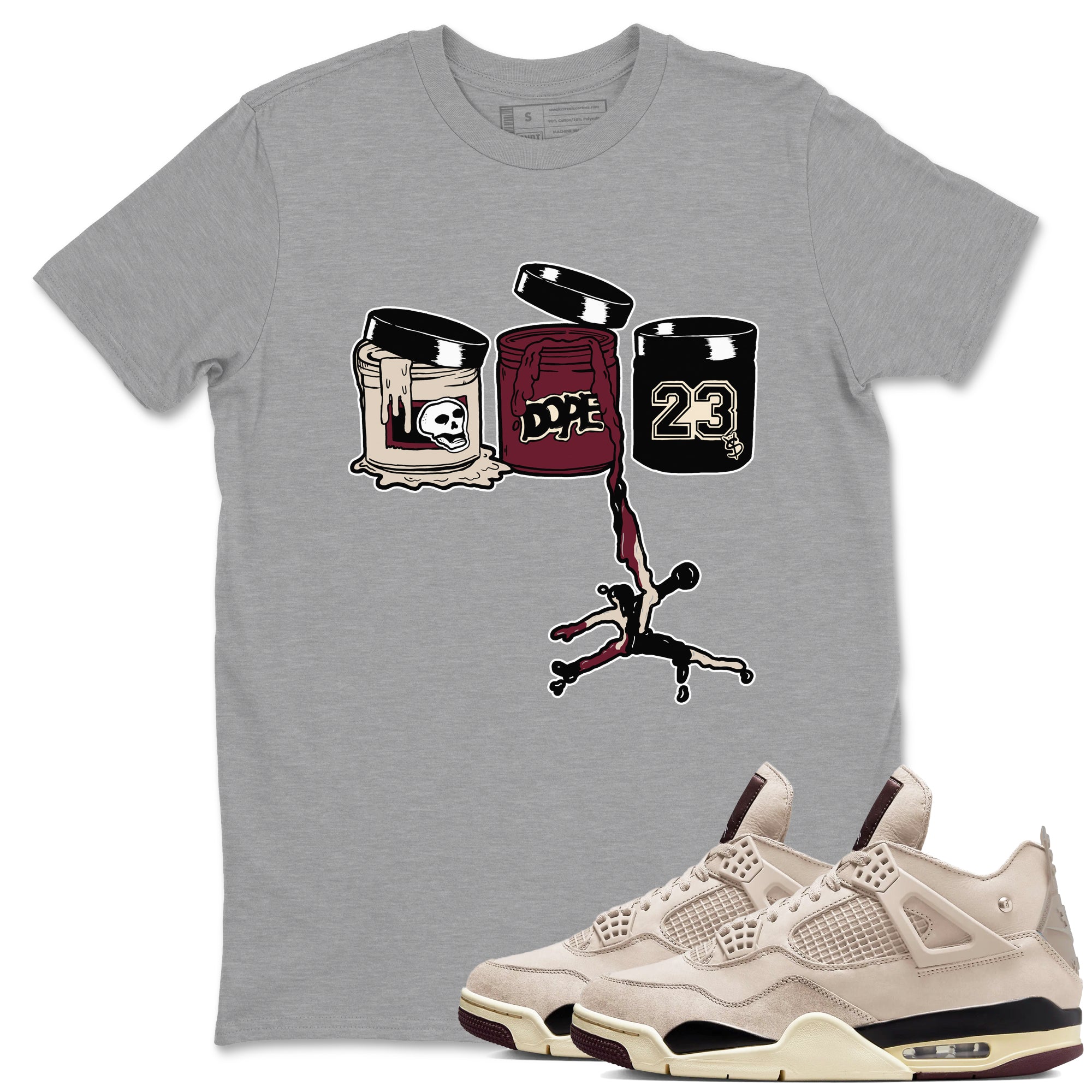 Jordan Paint snkmatch Tees - Air Jordan 4 A Ma Maniere x Fossil Stone