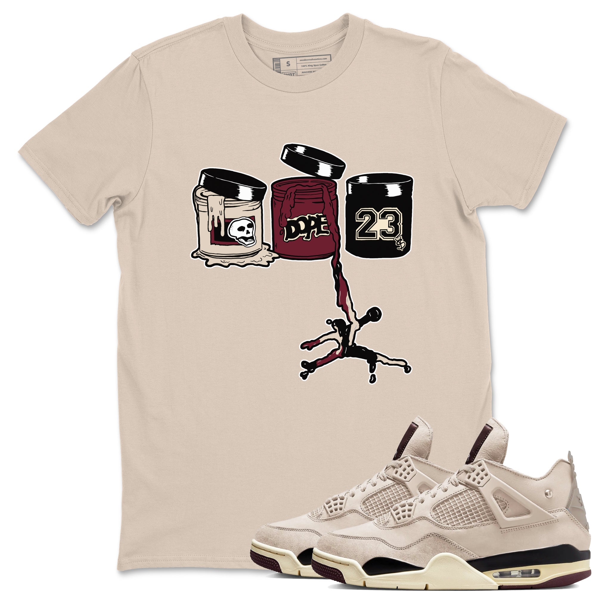 Jordan Paint snkmatch Tees - Air Jordan 4 A Ma Maniere x Fossil Stone