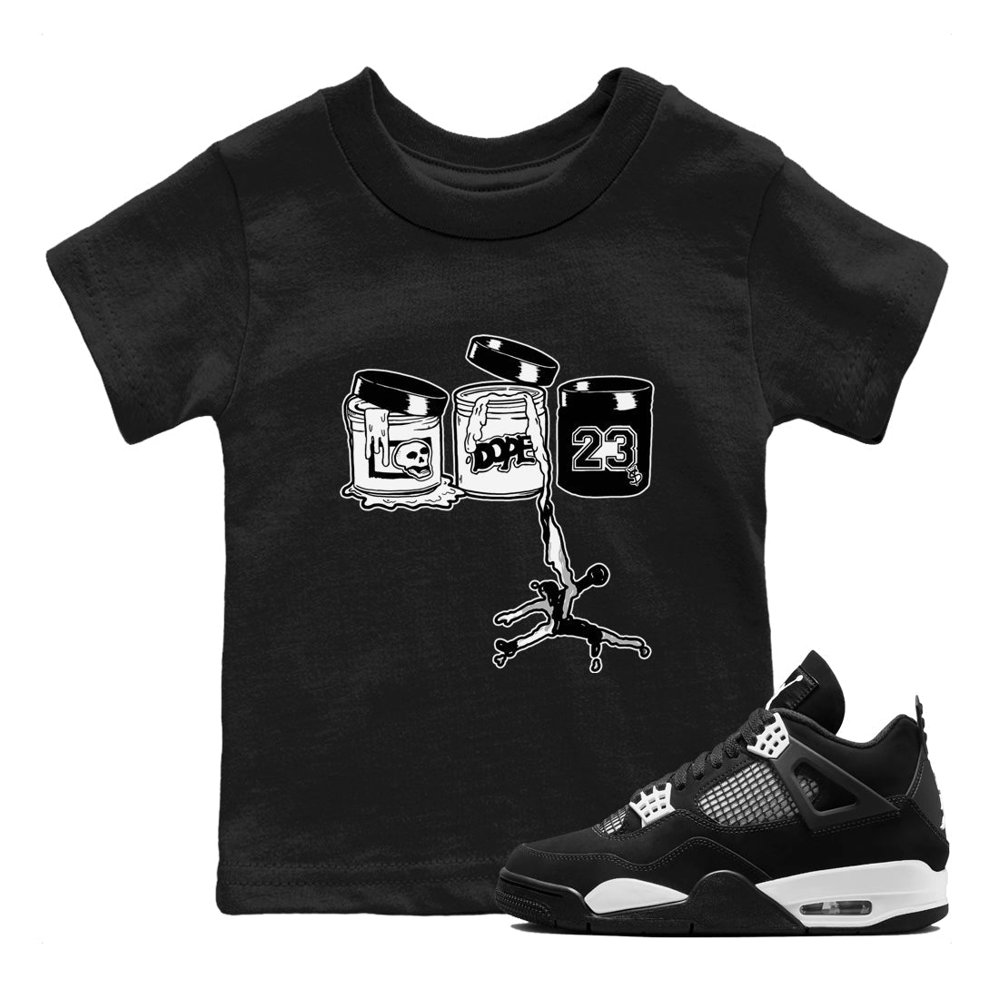 Jordan Paint snkmatch Tees Kids - Air Jordan 4 White Thunder
