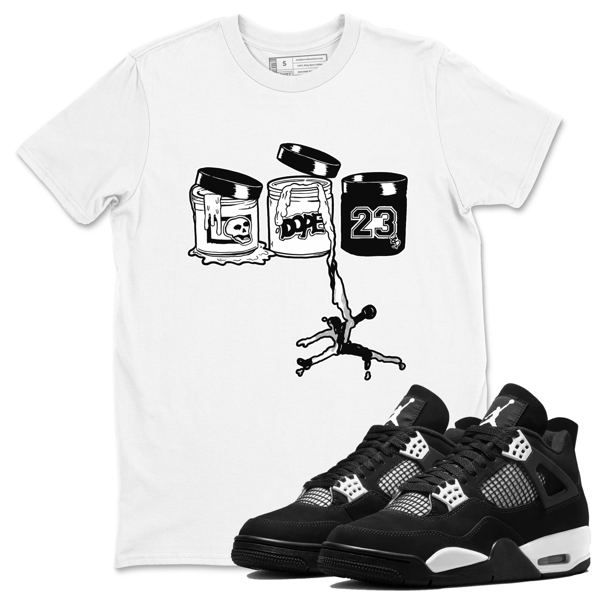 Jordan Paint snkmatch Tees - Air Jordan 4 White Thunder