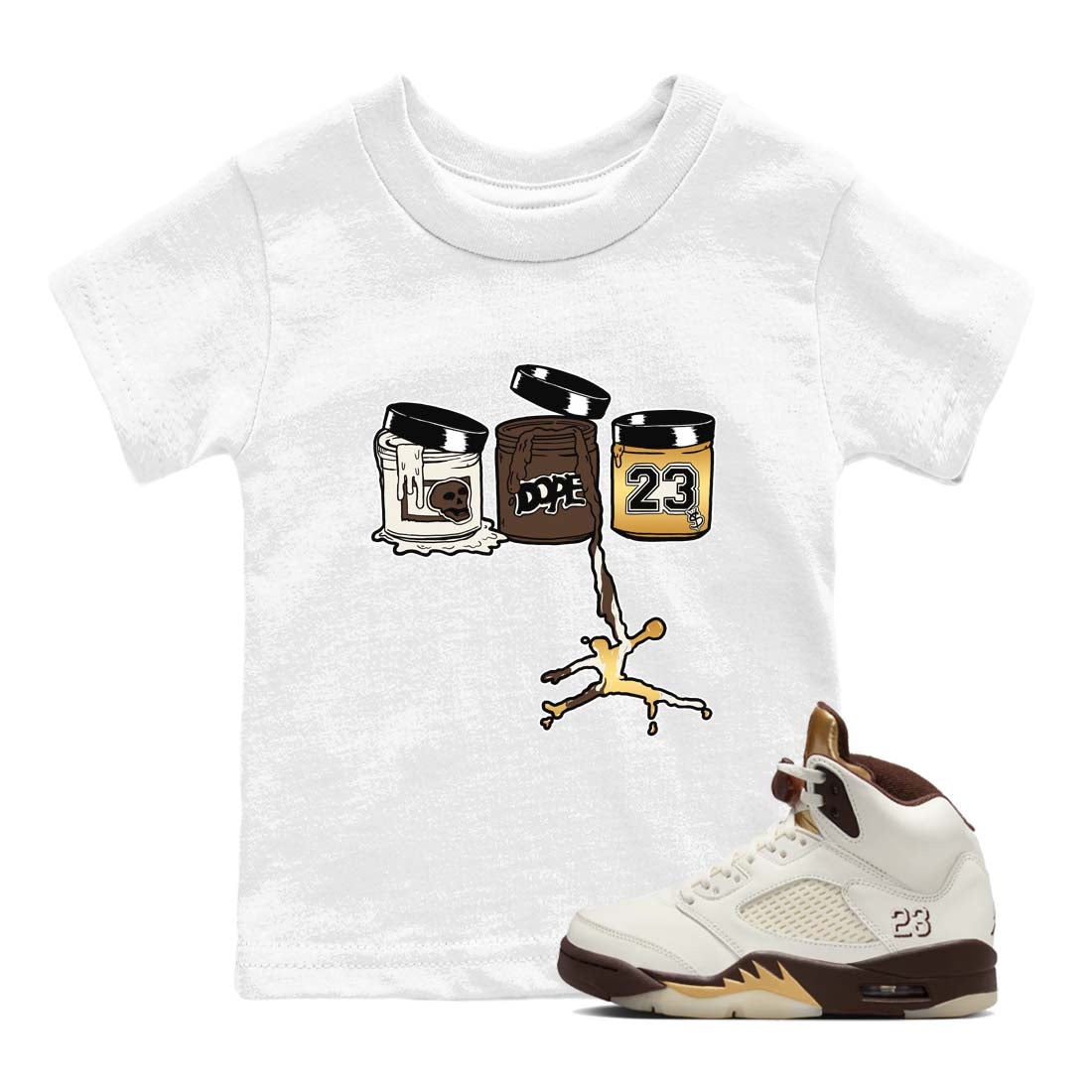 Jordan Paint snkmatch Tees Kids - Air Jordan 5 Golden Ticket