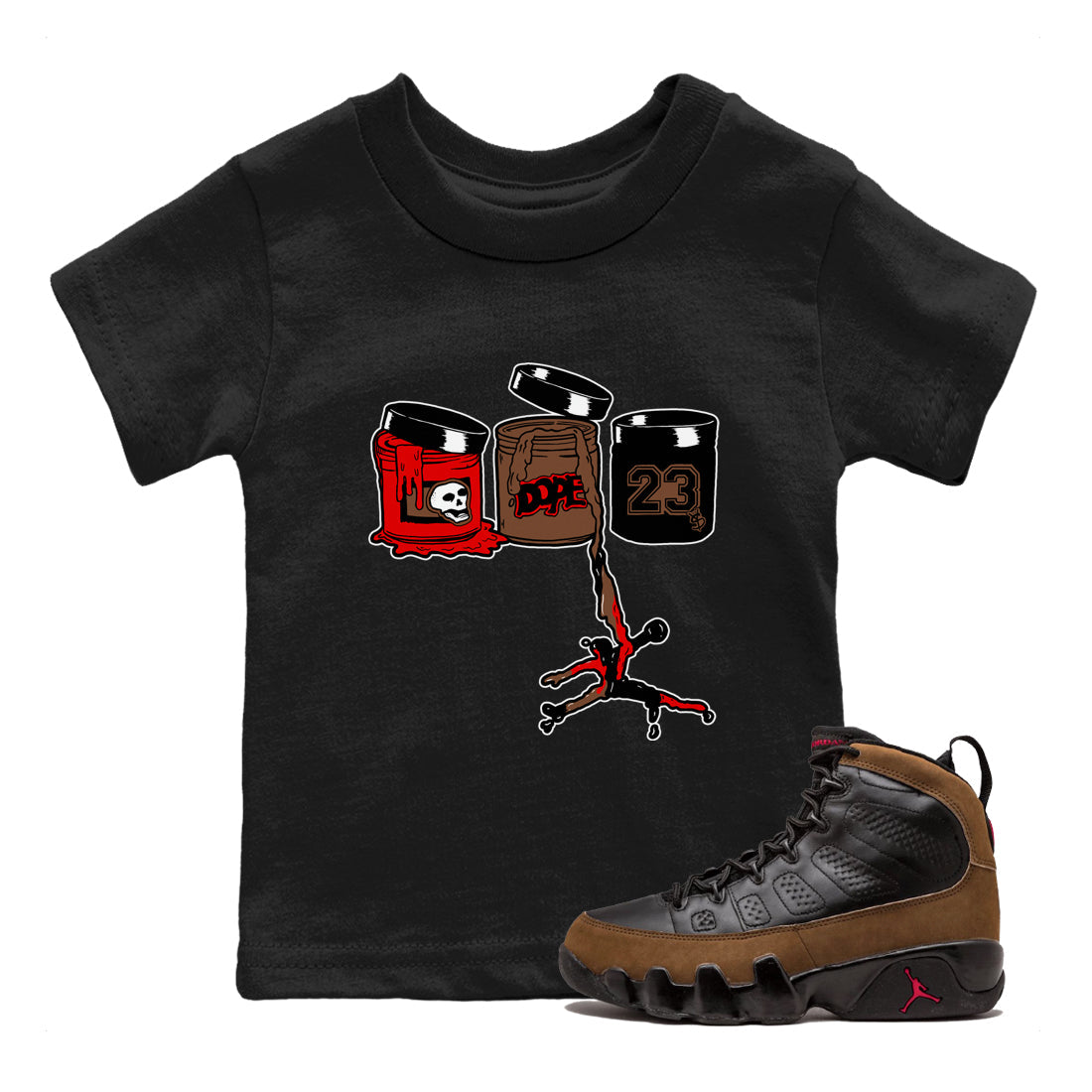 Jordan Paint snkmatch Tees Kids - Air Jordan 9 Olive