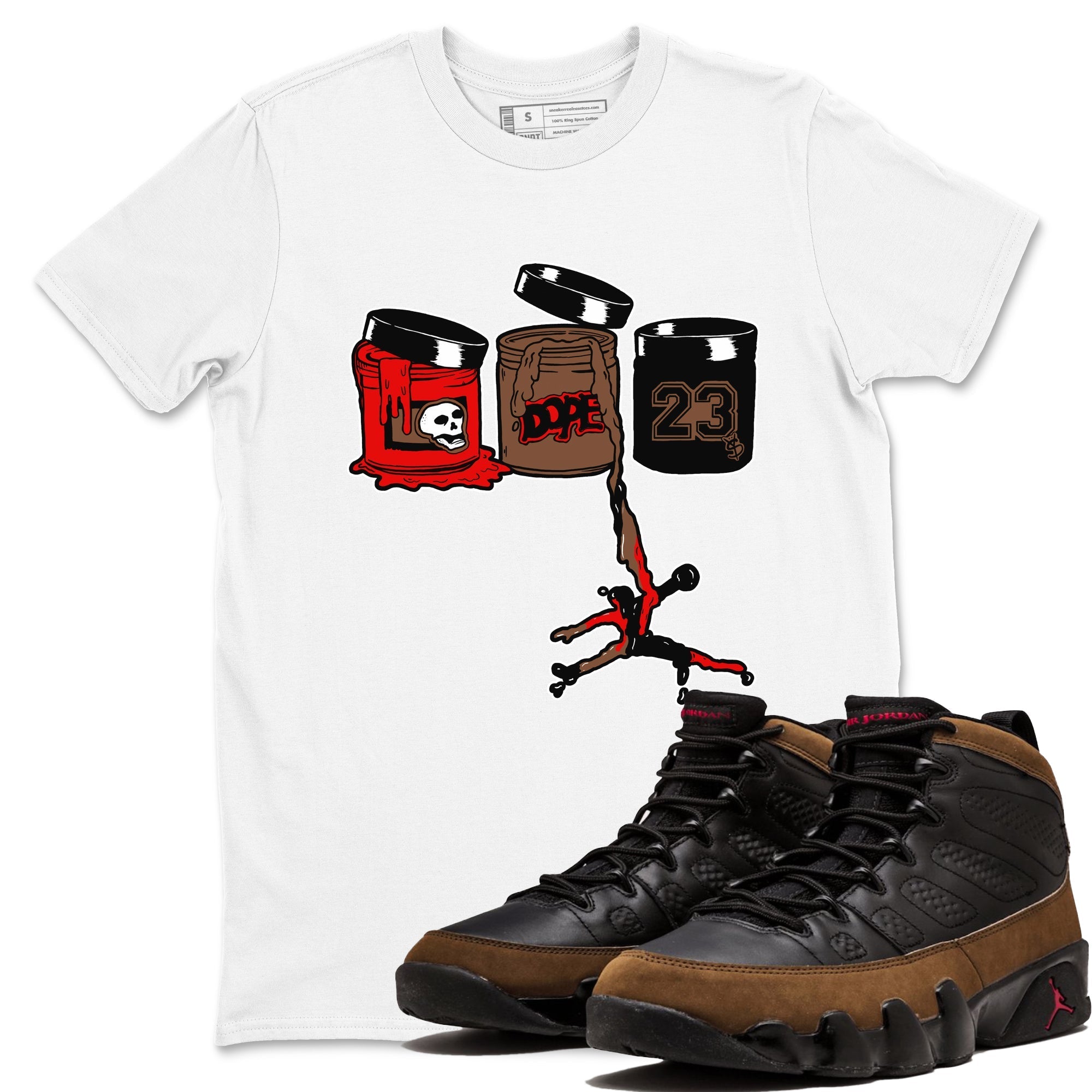 Jordan Paint snkmatch Tees - Air Jordan 9 Olive