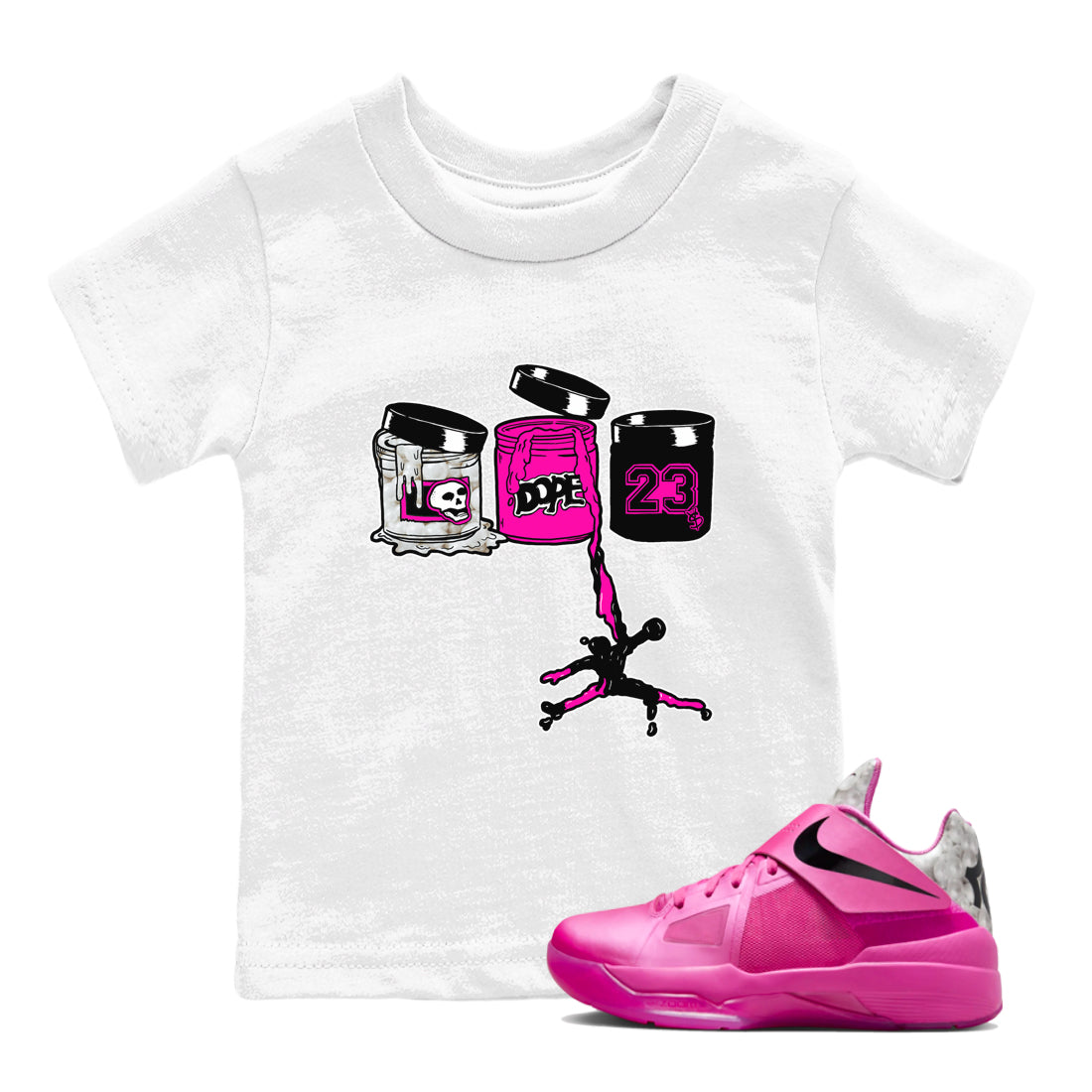 Jordan Paint snkmatch Tees Kids - Nike KD 4 Aunt Pearl