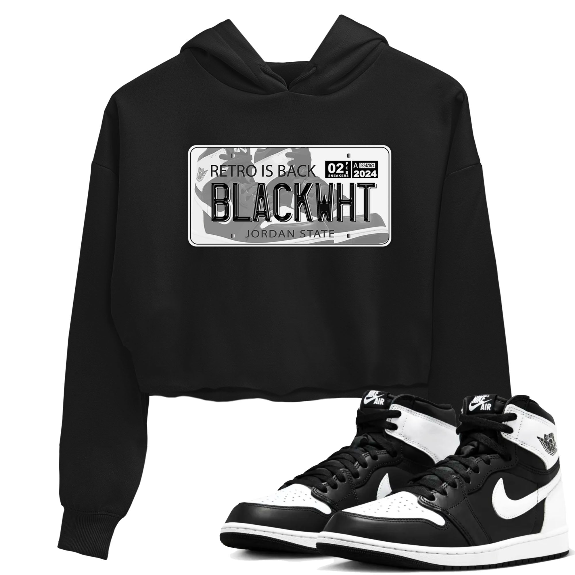 Jordan Plate snkmatch Women's Top - Air Jordan 1 Black White