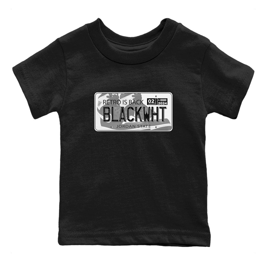 Jordan Plate snkmatch Tees Kids - Air Jordan 1 Black White