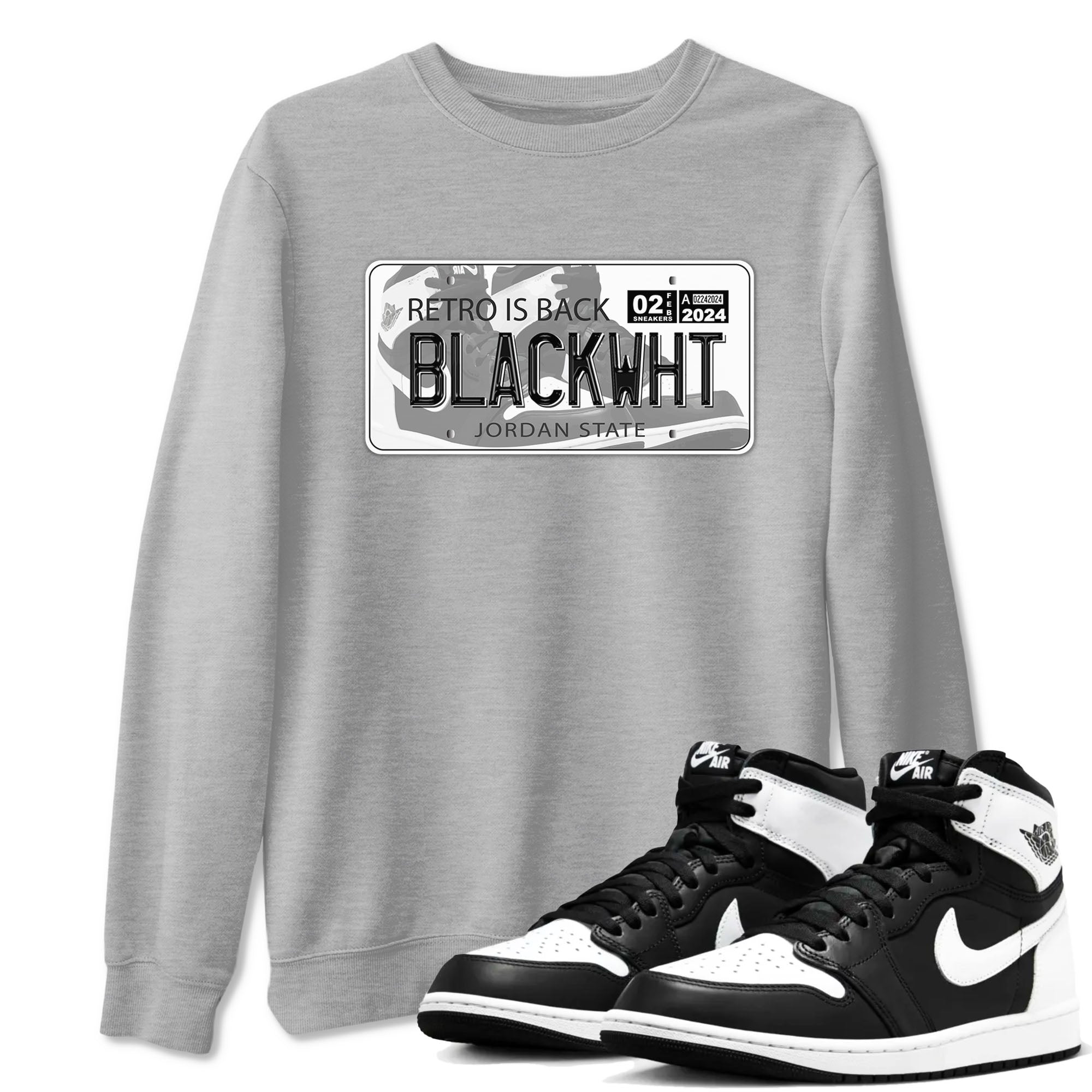 Jordan Plate snkmatch Tees - Air Jordan 1 Black White