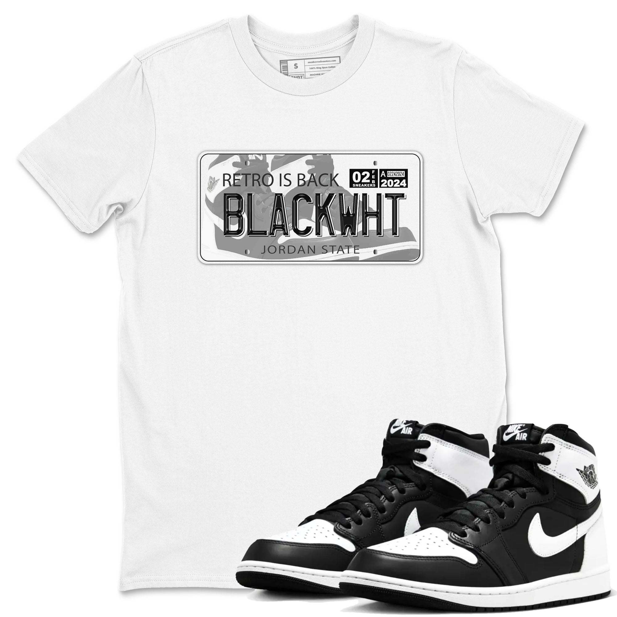 Jordan Plate snkmatch Tees - Air Jordan 1 Black White