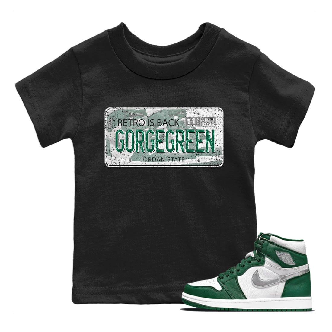 Jordan Plate Kids Tops - Air Jordan 1 Gorge Green