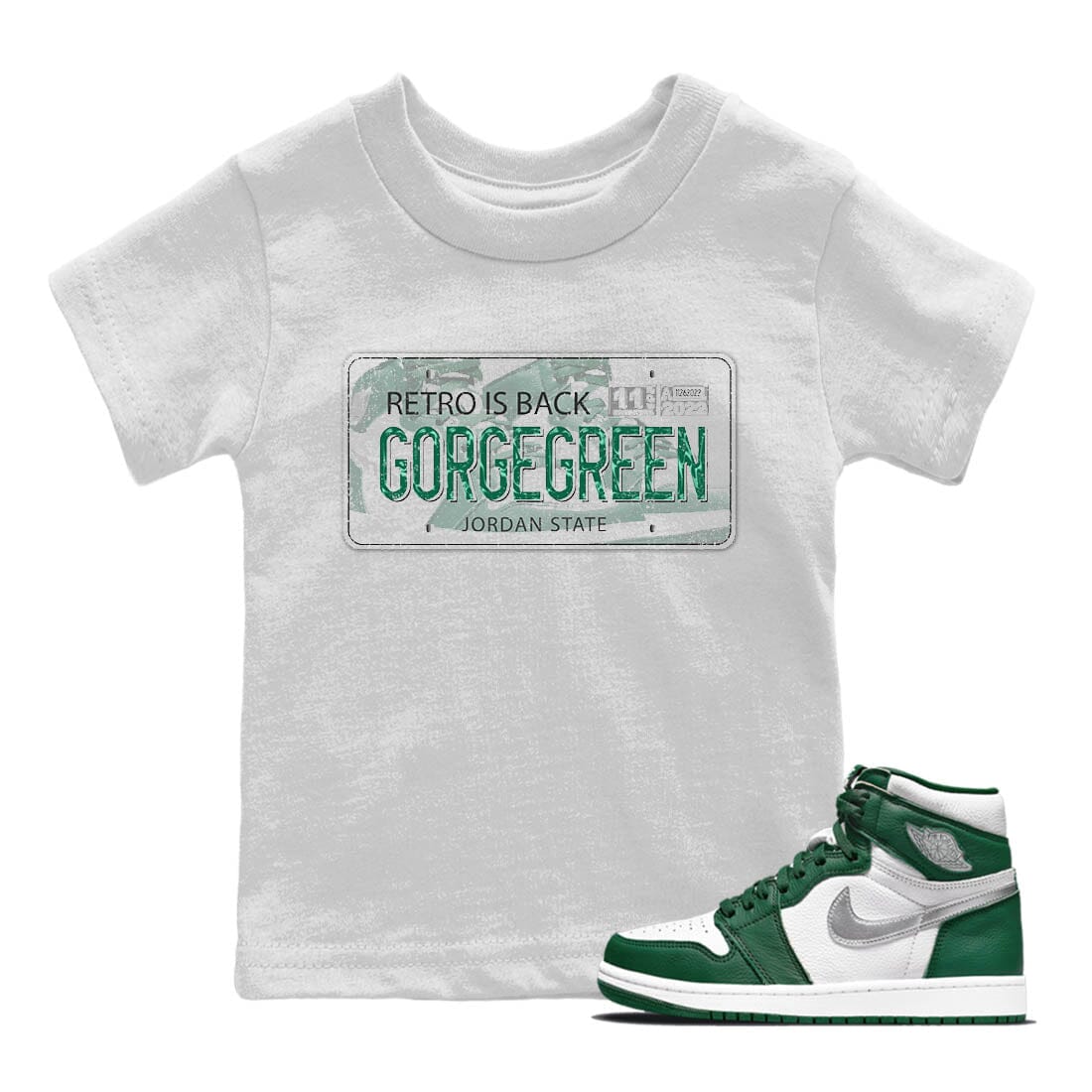 Jordan Plate Kids Tops - Air Jordan 1 Gorge Green