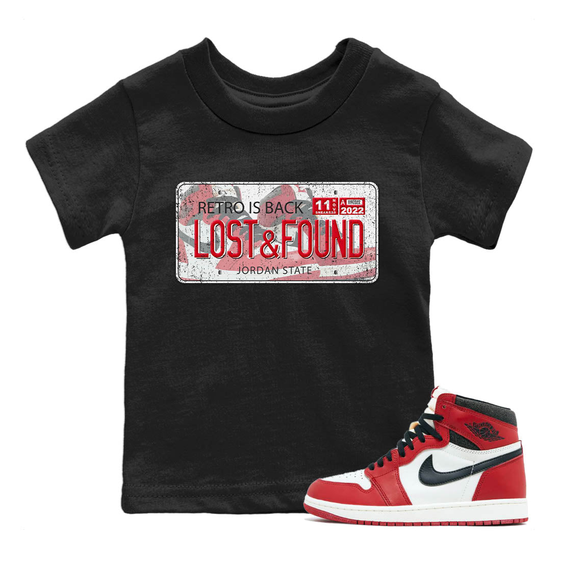Jordan Plate Kids Tops - Air Jordan 1 Lost & Found
