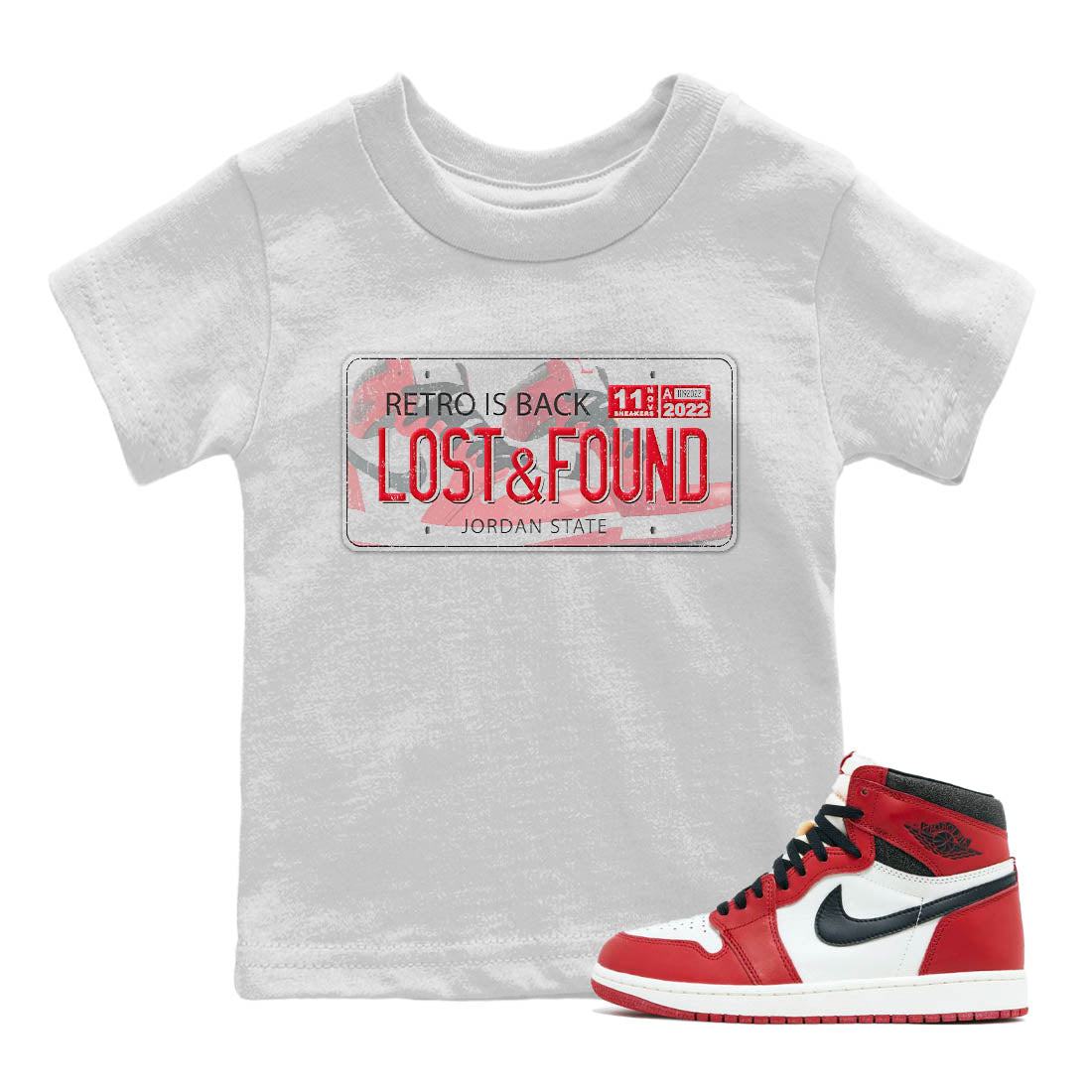 Jordan Plate Kids Tops - Air Jordan 1 Lost & Found