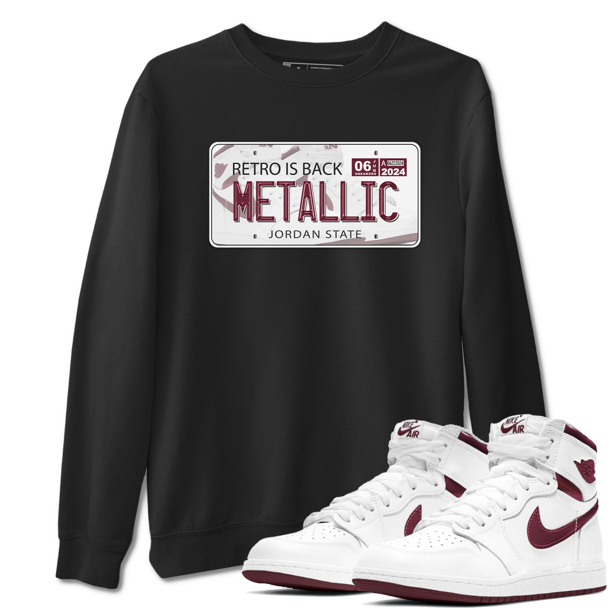 Jordan Plate snkmatch Tees - Air Jordan 1 Metallic Burgundy