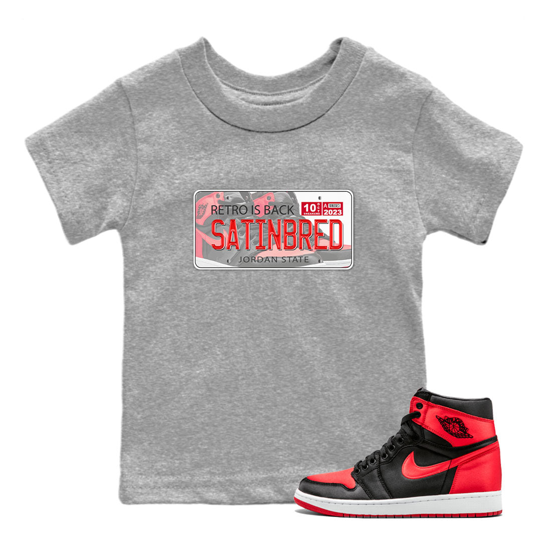 Jordan Plate snkmatch Tee Kids - Air Jordan 1 Satin Bred