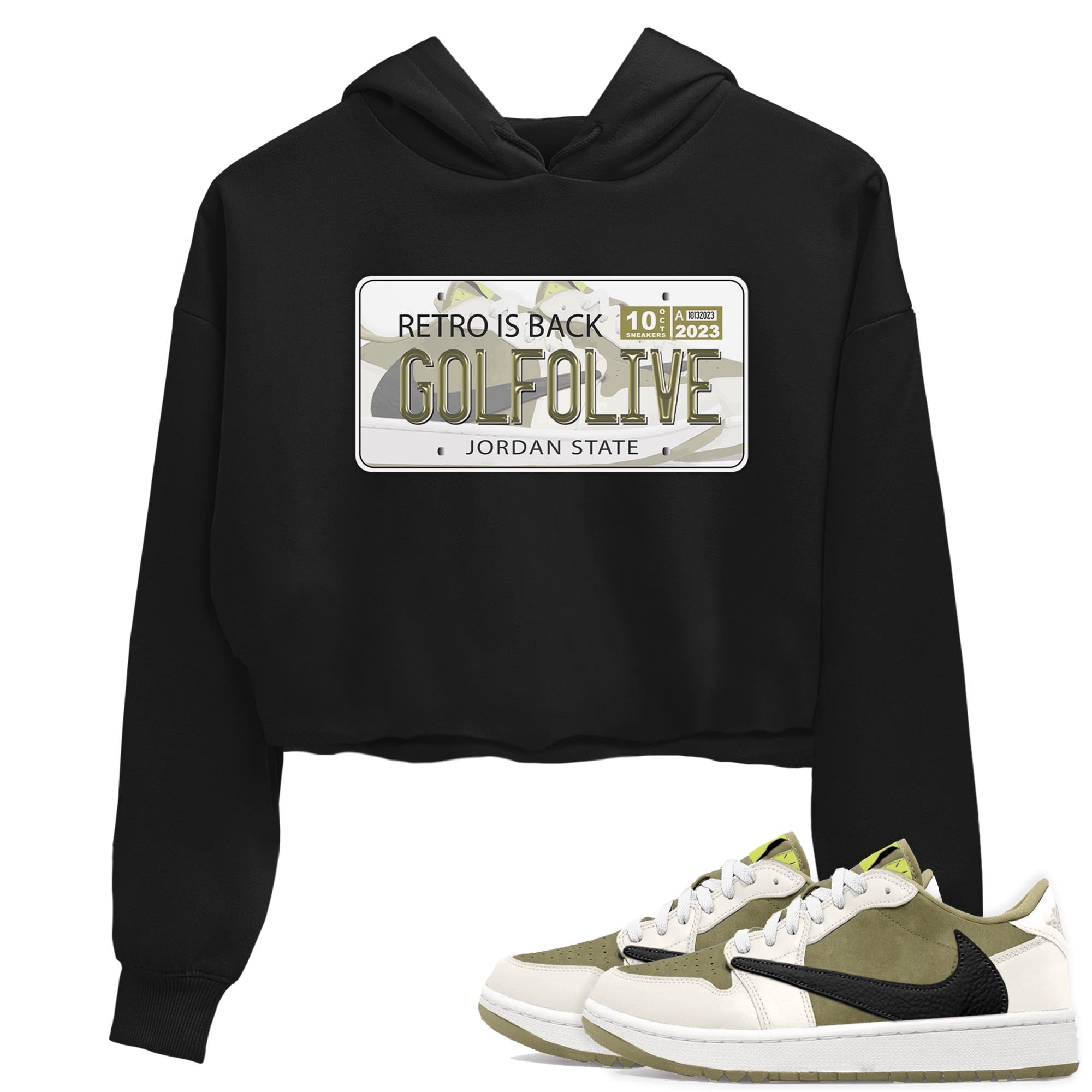 Jordan Plate snkmatch Women's Top - Air Jordan 1 Travis Scott Golf Olive