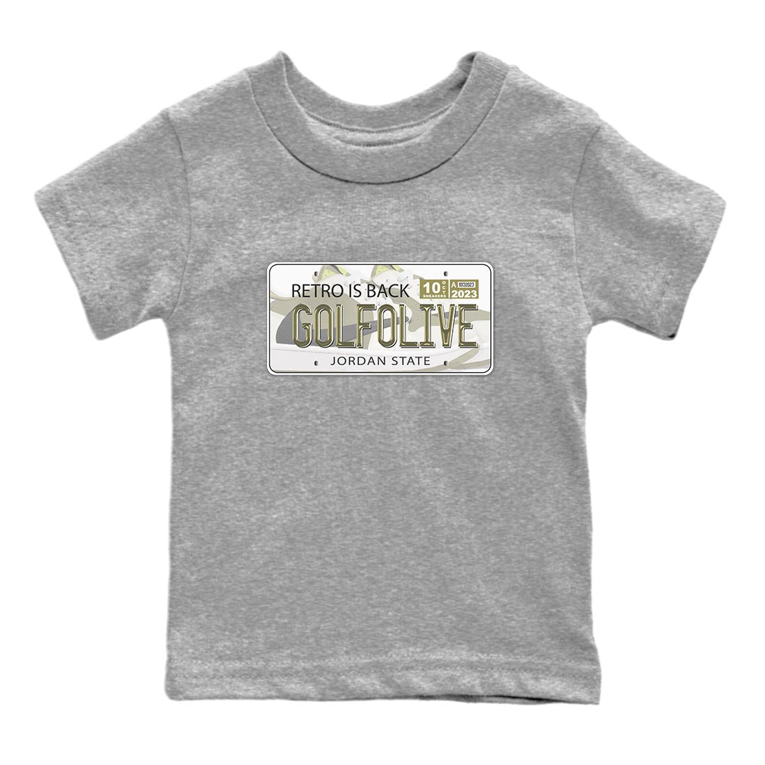 Jordan Plate snkmatch Tee Kids - Air Jordan 1 Travis Scott Golf Olive