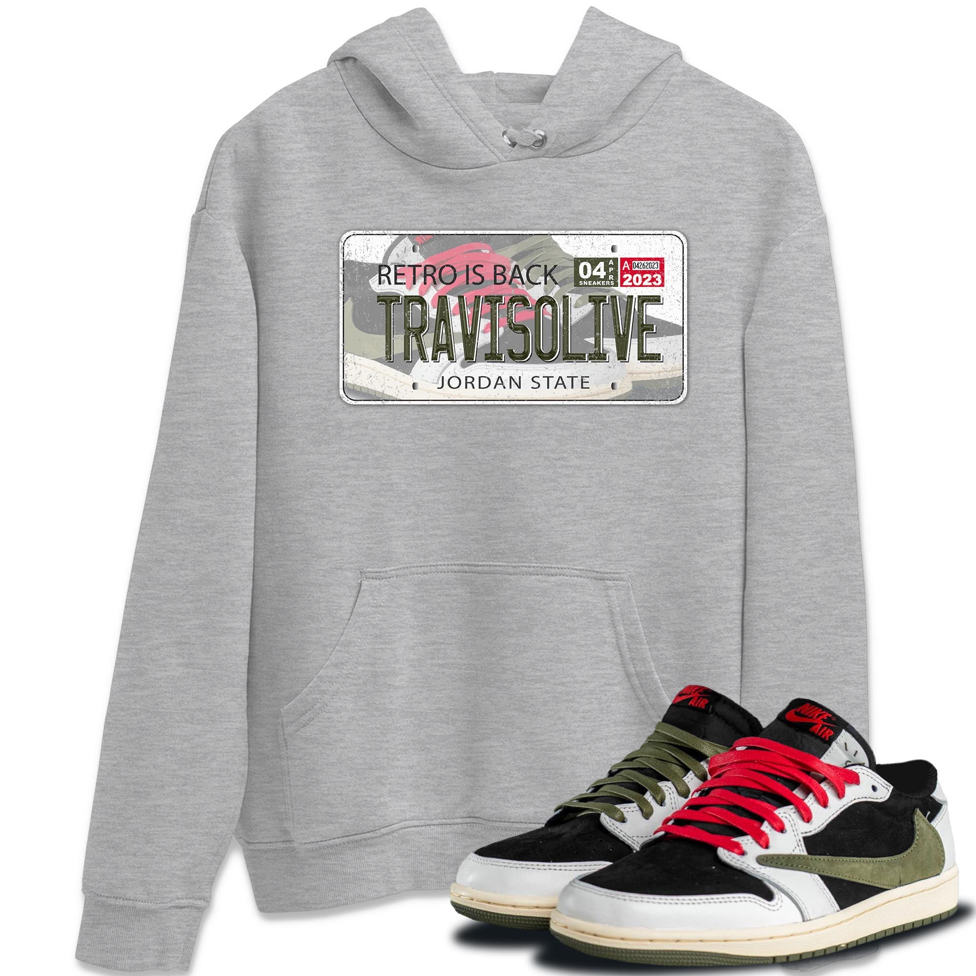 Jordan Plate Unisex Tops - Air Jordan 1 Travis Scott Olive