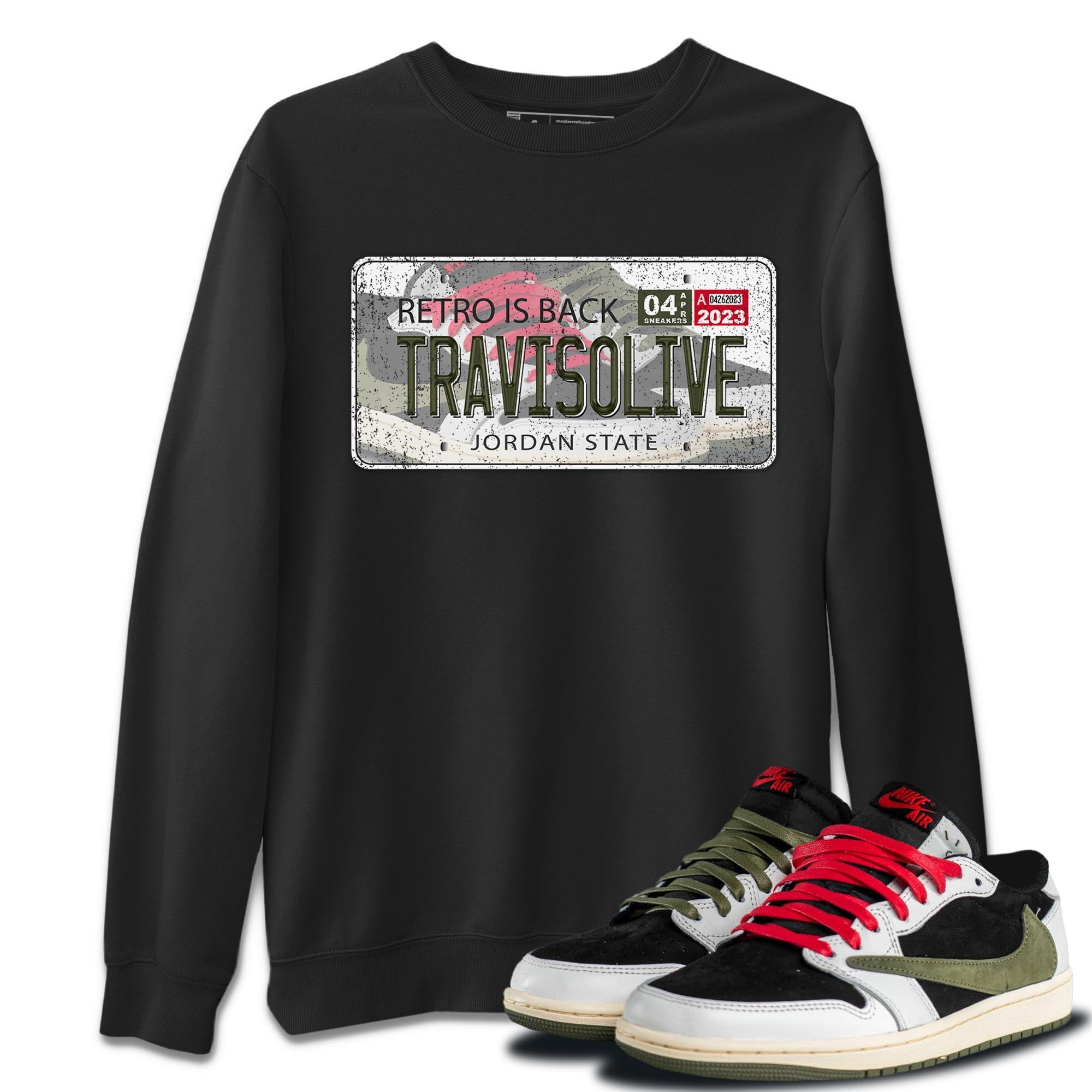 Jordan Plate Unisex Tops - Air Jordan 1 Travis Scott Olive
