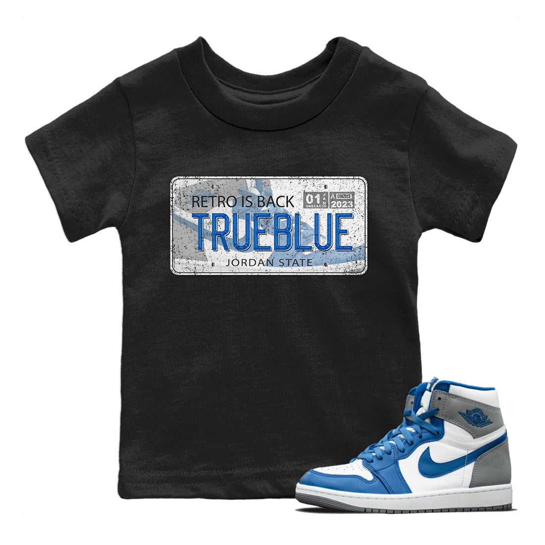 Jordan Plate Kids Tops - Air Jordan 1 True Blue