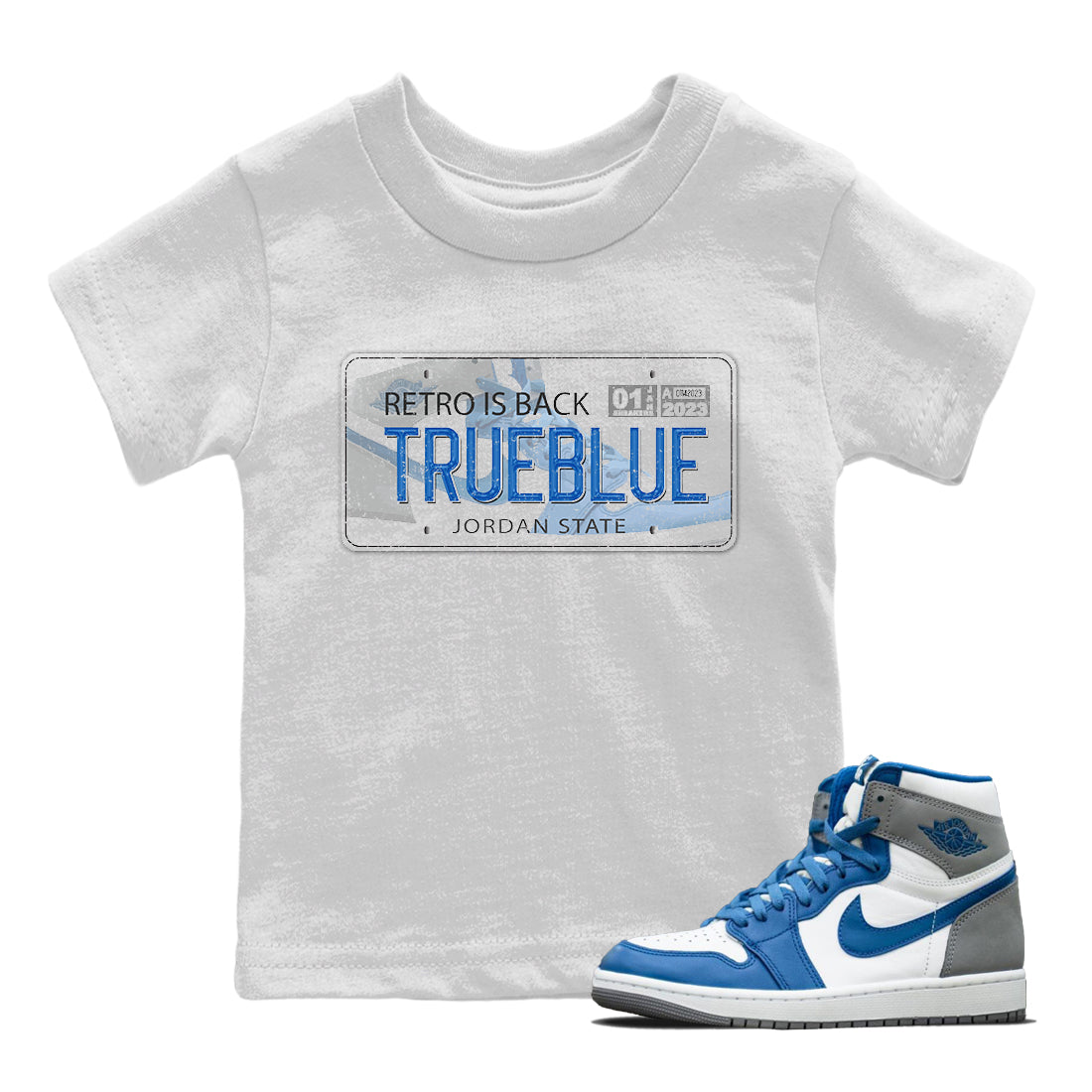 Jordan Plate Kids Tops - Air Jordan 1 True Blue