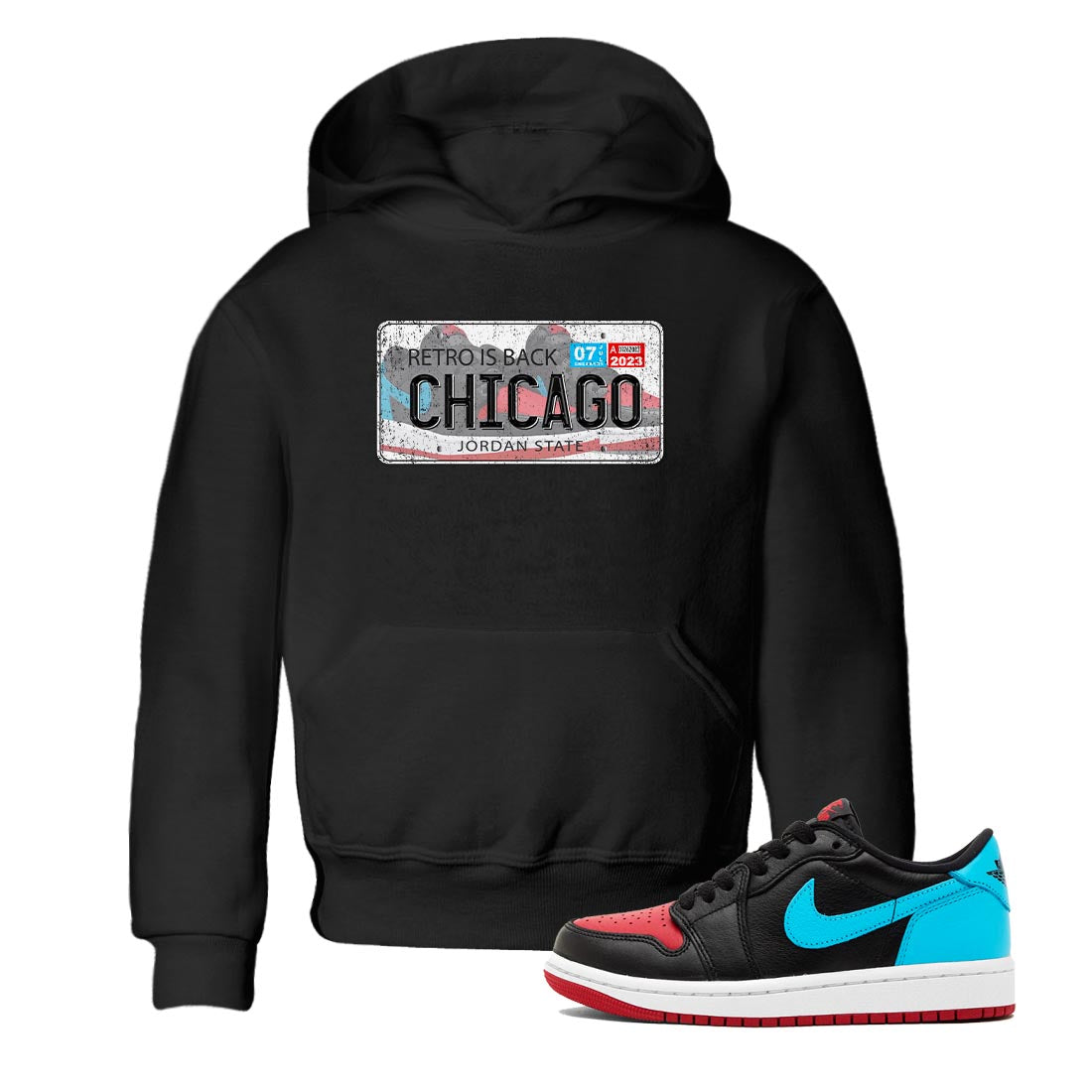 Jordan Plate snkmatch Tee Kids - Air Jordan 1 UNC to Chicago