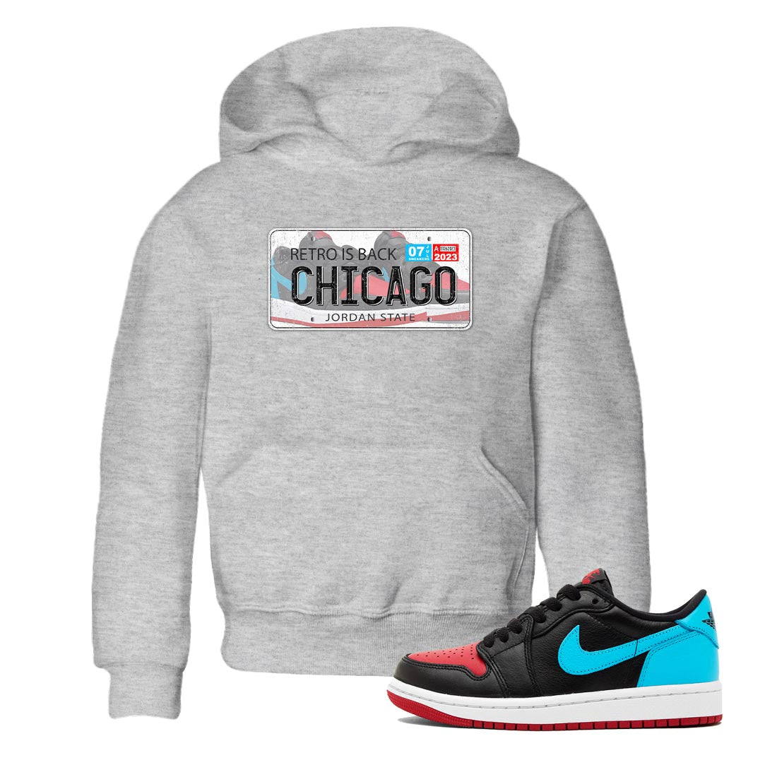 Jordan Plate snkmatch Tee Kids - Air Jordan 1 UNC to Chicago