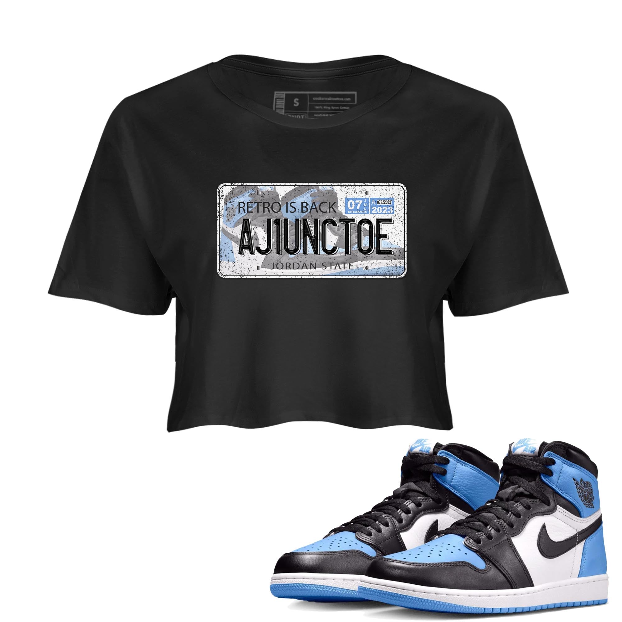 Jordan Plate snkmatch Women's Top - Air Jordan 1 UNC Toe