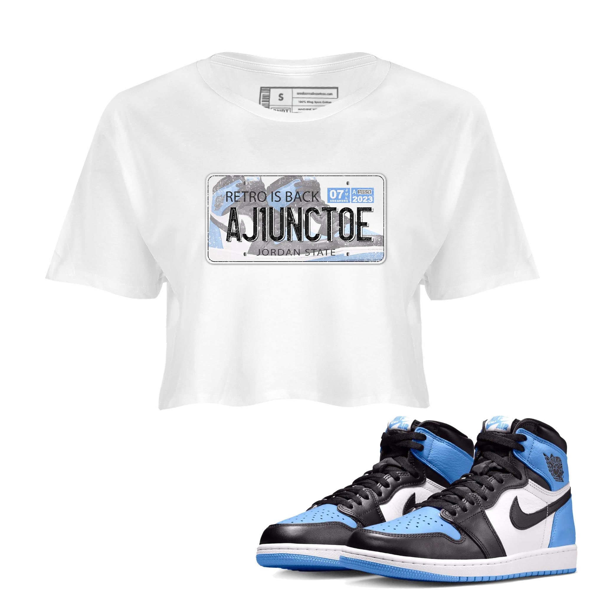 Jordan Plate snkmatch Women's Top - Air Jordan 1 UNC Toe