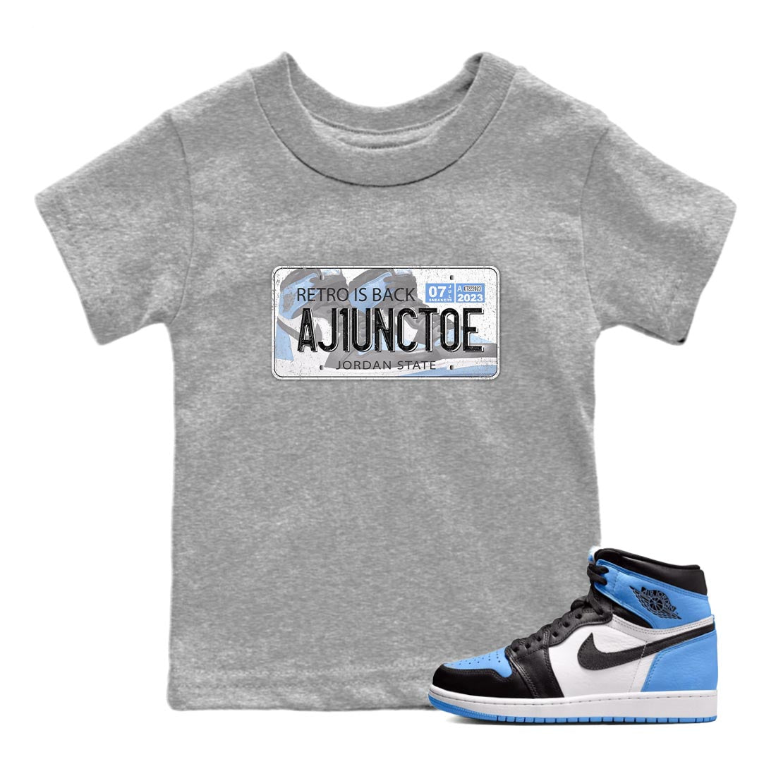 Jordan Plate snkmatch Tee Kids - Air Jordan 1 UNC Toe