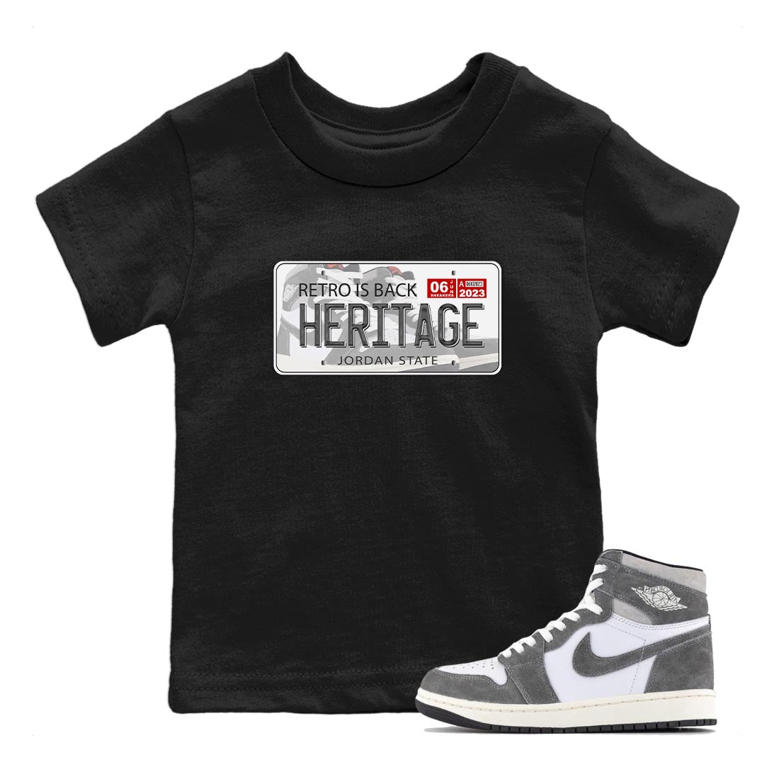 Jordan Plate Kids Tops - Air Jordan 1 Washed Heritage