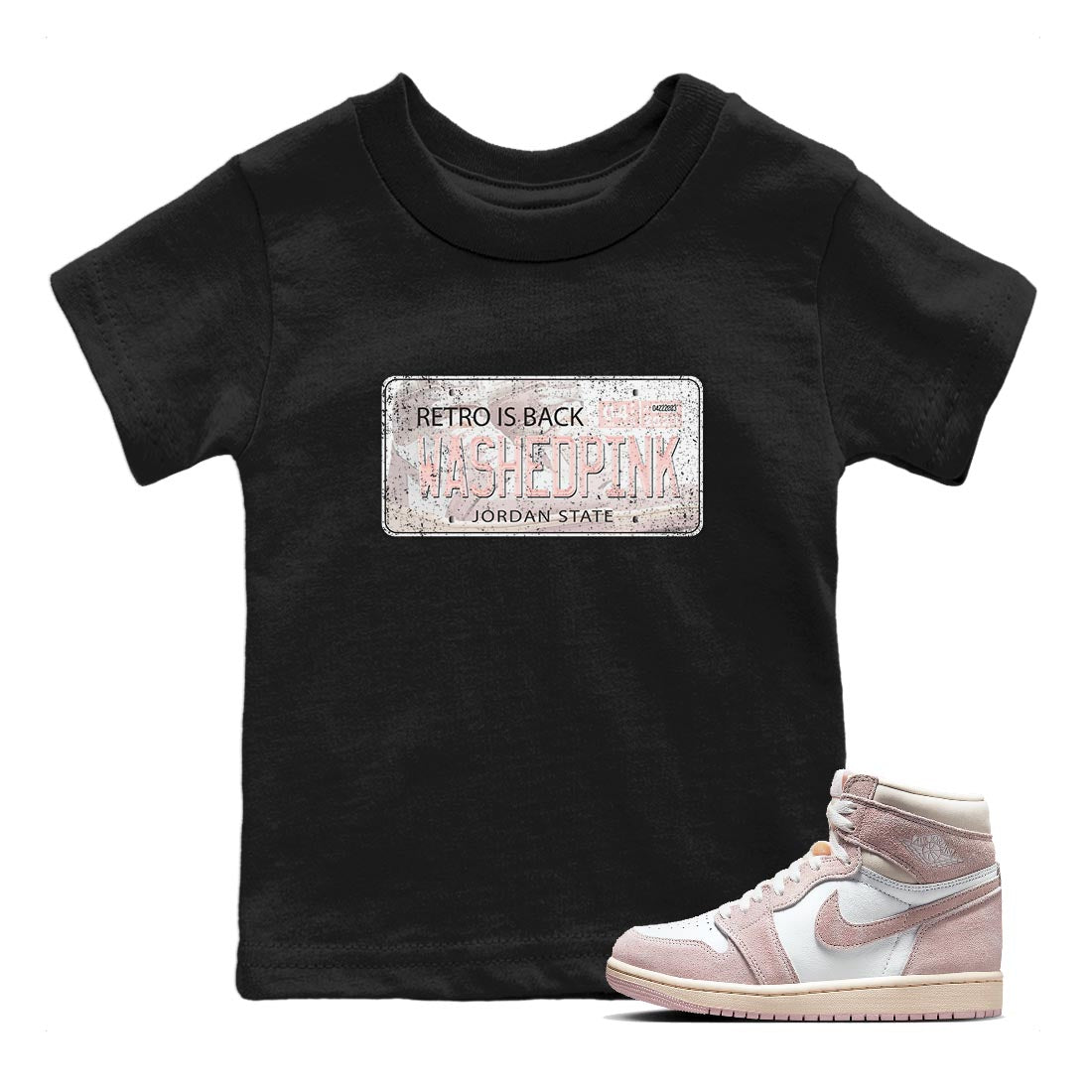 Jordan Plate Kids Tops - Air Jordan 1 Washed Pink