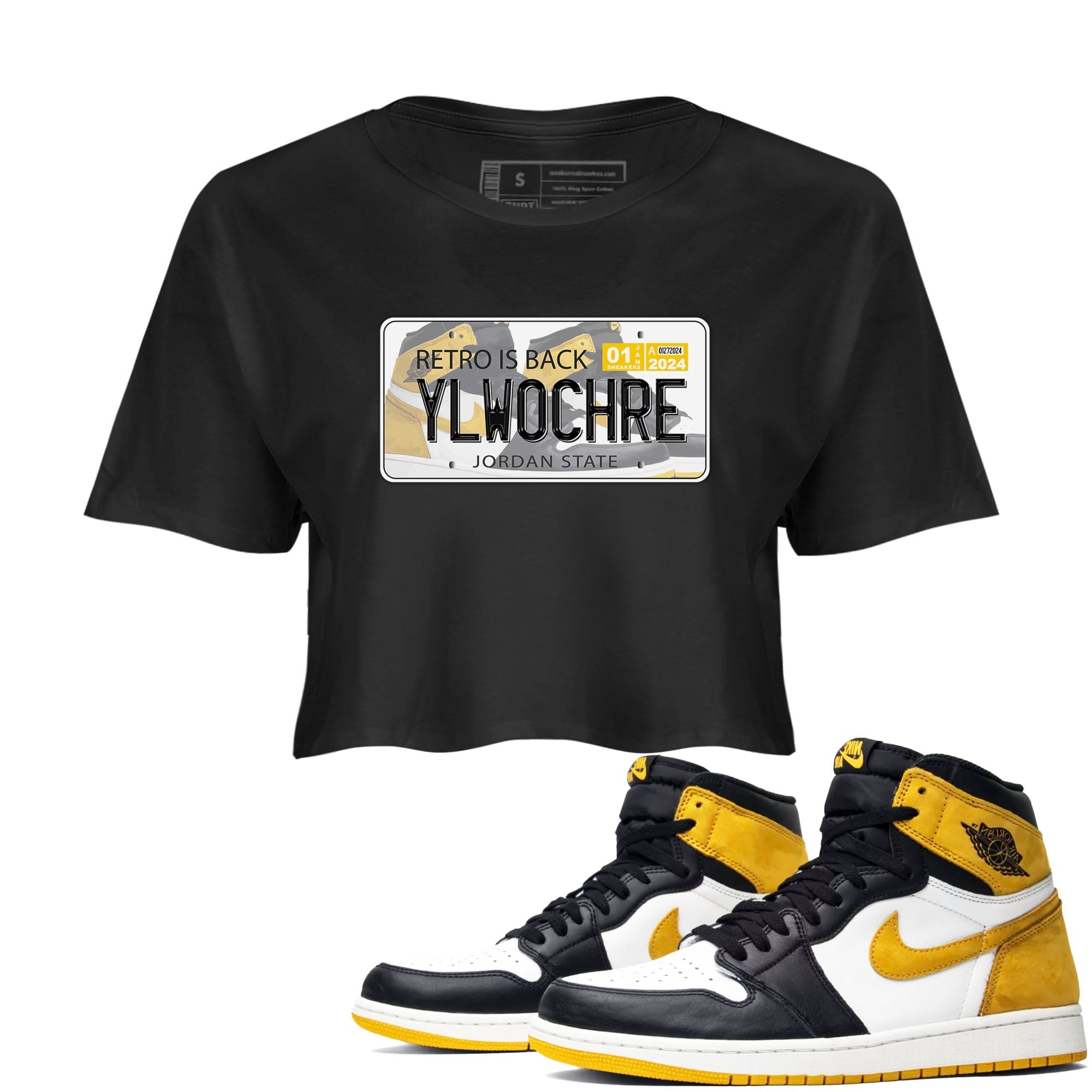 Jordan Plate snkmatch Women's Top - Air Jordan 1 Yellow Ochre