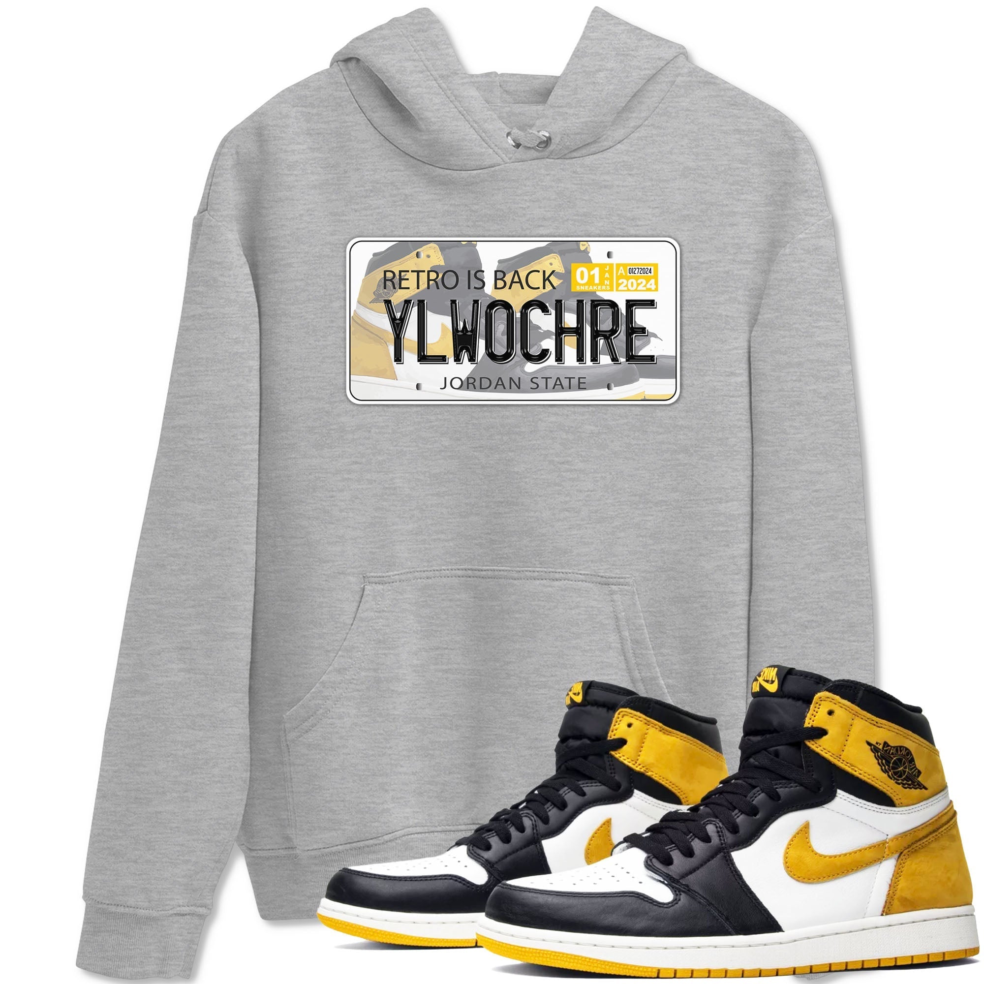 Jordan Plate snkmatch Tees - Air Jordan 1 Yellow Ochre