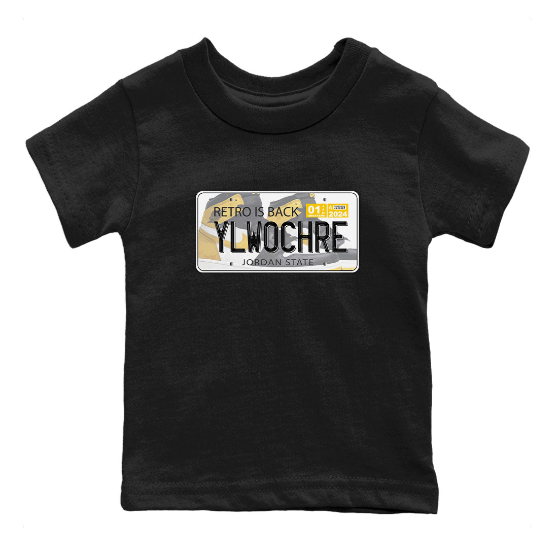 Jordan Plate snkmatch Tees Kids - Air Jordan 1 Yellow Ochre